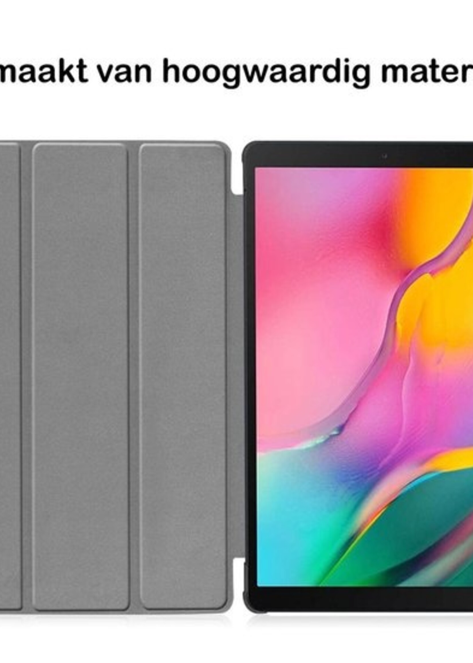 BTH Hoes Geschikt voor iPad Air 1/2 / Pro 9.7 / 2017/2018 Hoes Book Case Hoesje Trifold Cover - Hoesje Geschikt voor iPad Air 1/2 / Pro 9.7 / 5/6 Hoesje Bookcase - Rosé goud