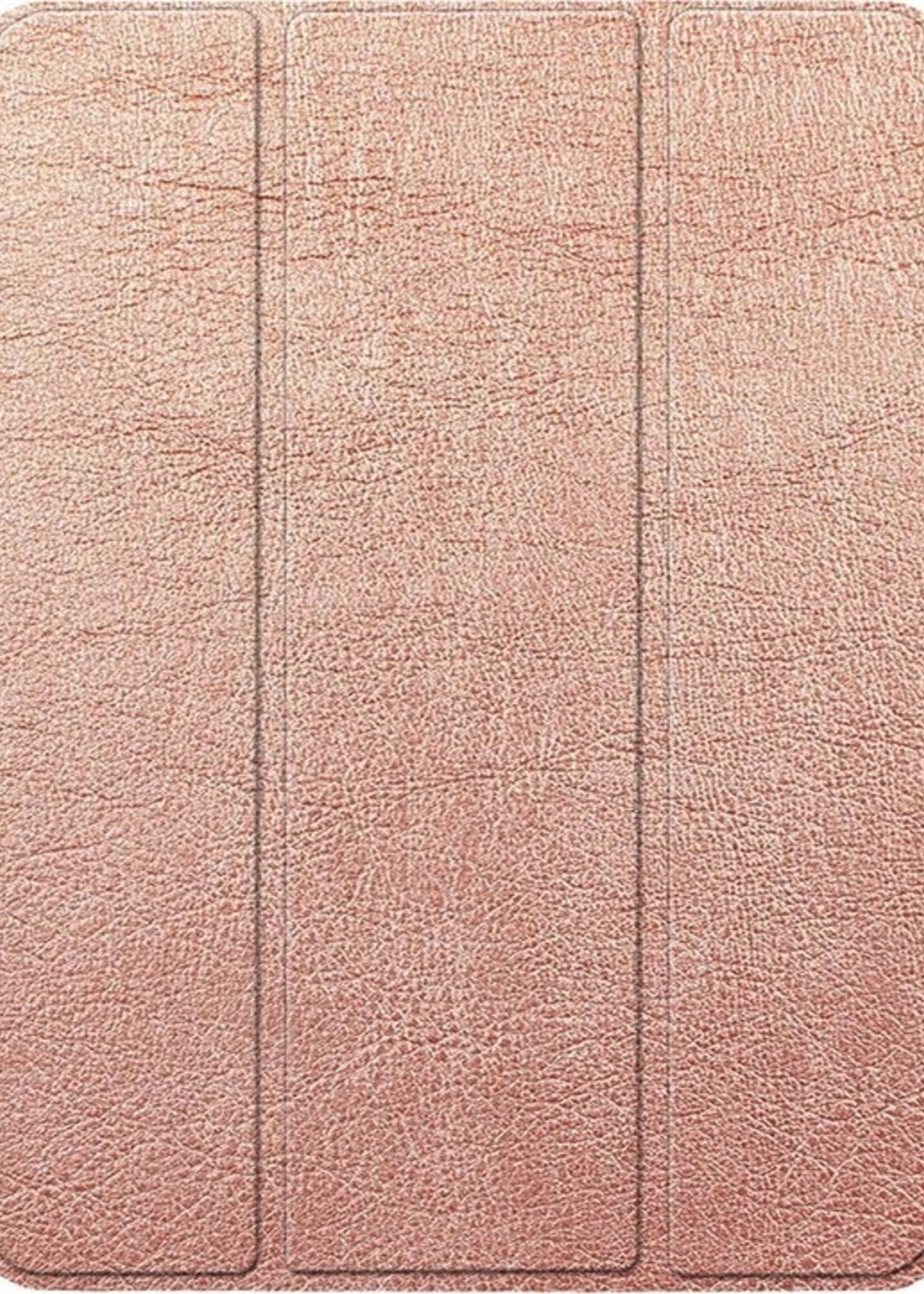 BTH Hoes Geschikt voor iPad Air 1/2 / Pro 9.7 / 2017/2018 Hoes Book Case Hoesje Trifold Cover - Hoesje Geschikt voor iPad Air 1/2 / Pro 9.7 / 5/6 Hoesje Bookcase - Rosé goud