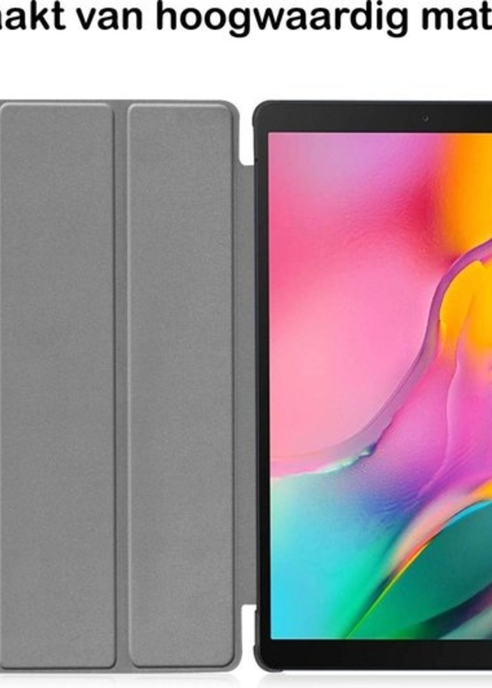 BTH Hoes Geschikt voor iPad Air 1/2 / Pro 9.7 / 2017/2018 Hoes Book Case Hoesje Trifold Cover - Hoesje Geschikt voor iPad Air 1/2 / Pro 9.7 / 5/6 Hoesje Bookcase - Paars