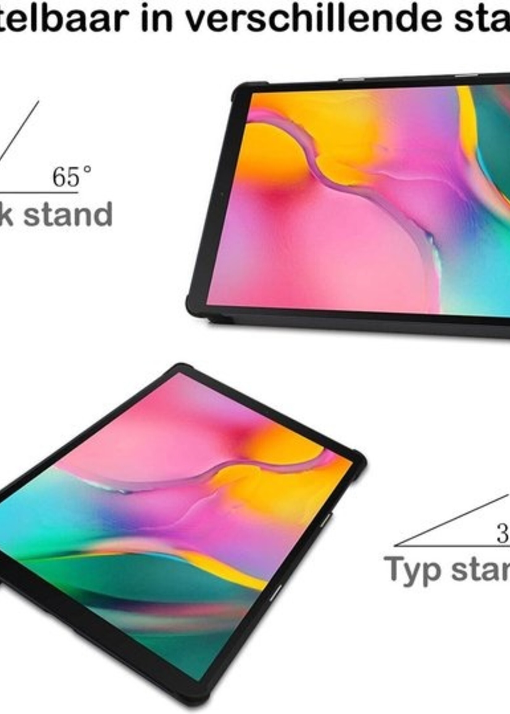 BTH Hoes Geschikt voor iPad Air 1/2 / Pro 9.7 / 2017/2018 Hoes Book Case Hoesje Trifold Cover - Hoesje Geschikt voor iPad Air 1/2 / Pro 9.7 / 5/6 Hoesje Bookcase - Rood