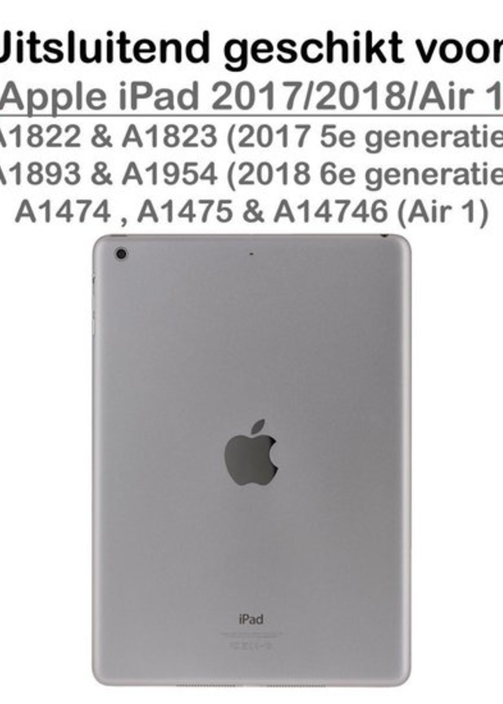 BTH Hoes Geschikt voor iPad Air 1/2 / Pro 9.7 / 2017/2018 Hoes Book Case Hoesje Trifold Cover - Hoesje Geschikt voor iPad Air 1/2 / Pro 9.7 / 5/6 Hoesje Bookcase - Blauw