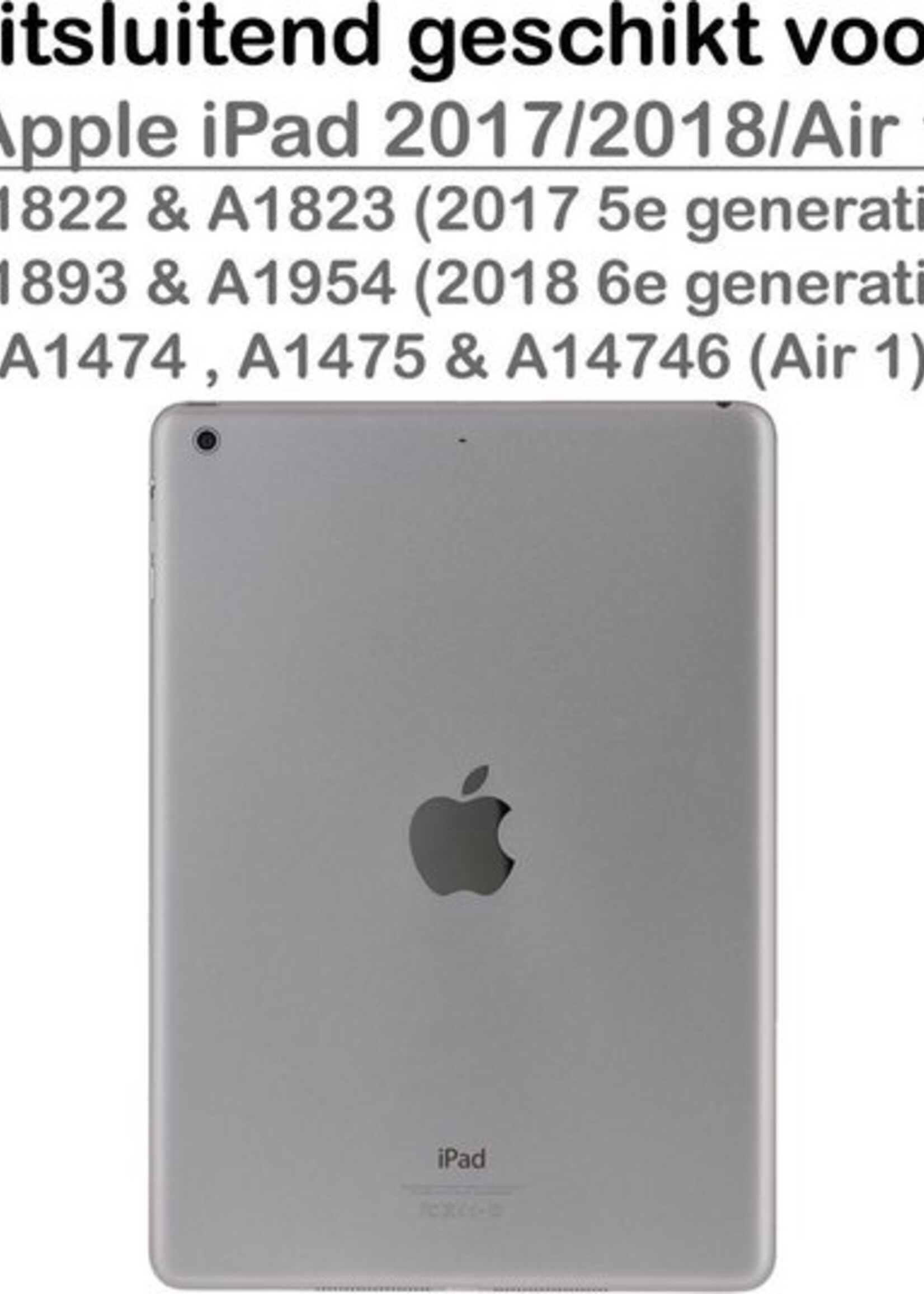 BTH Hoes Geschikt voor iPad Air 1/2 / Pro 9.7 / 2017/2018 Hoes Book Case Hoesje Trifold Cover - Hoesje Geschikt voor iPad Air 1/2 / Pro 9.7 / 5/6 Hoesje Bookcase - Wit