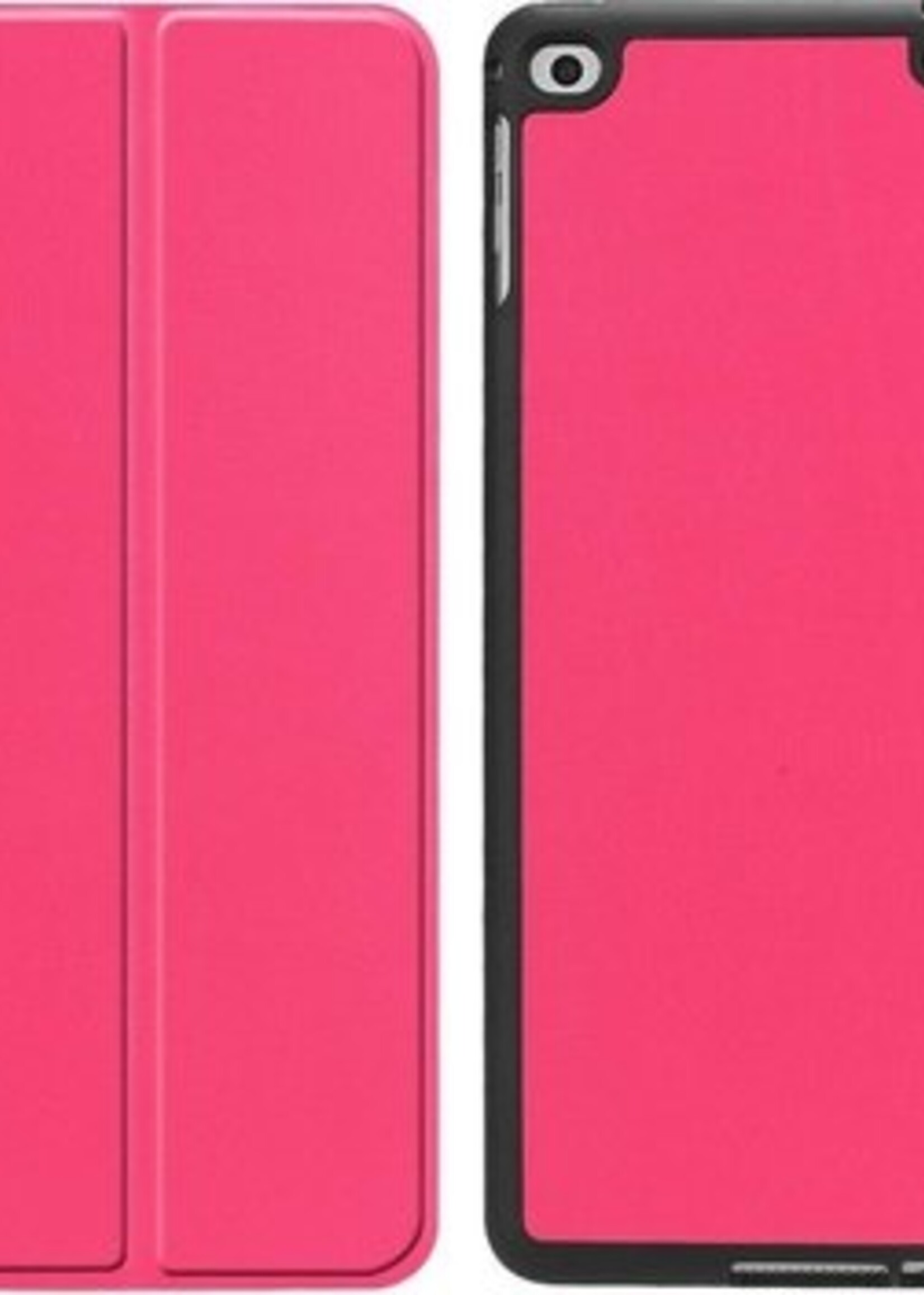 BTH Hoes Geschikt voor iPad 2017 Hoes Book Case Hoesje Trifold Cover - Hoesje Geschikt voor iPad 5 Hoesje Bookcase - Roze