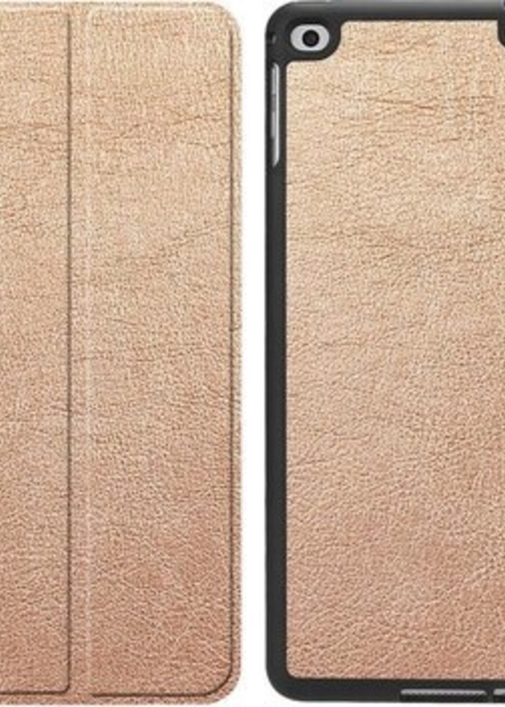 BTH Hoes Geschikt voor iPad 2017 Hoes Book Case Hoesje Trifold Cover - Hoesje Geschikt voor iPad 5 Hoesje Bookcase - Rosé goud