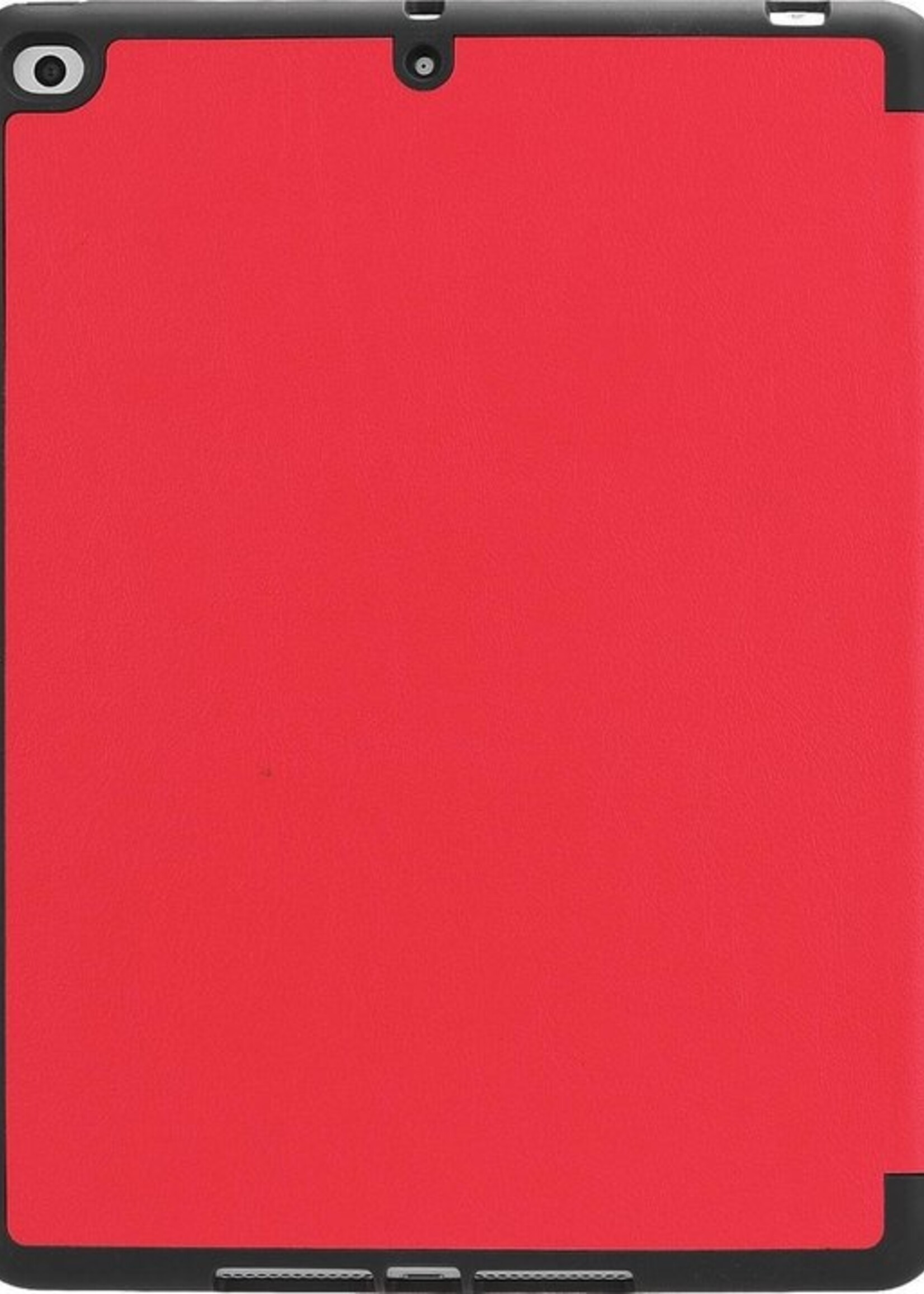 BTH Hoes Geschikt voor iPad 2017 Hoes Book Case Hoesje Trifold Cover - Hoesje Geschikt voor iPad 5 Hoesje Bookcase - Rood