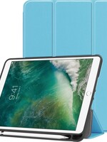 BTH BTH iPad 2017 Hoesje Book Case Tri-fold Smart Cover Hoes - Licht Blauw
