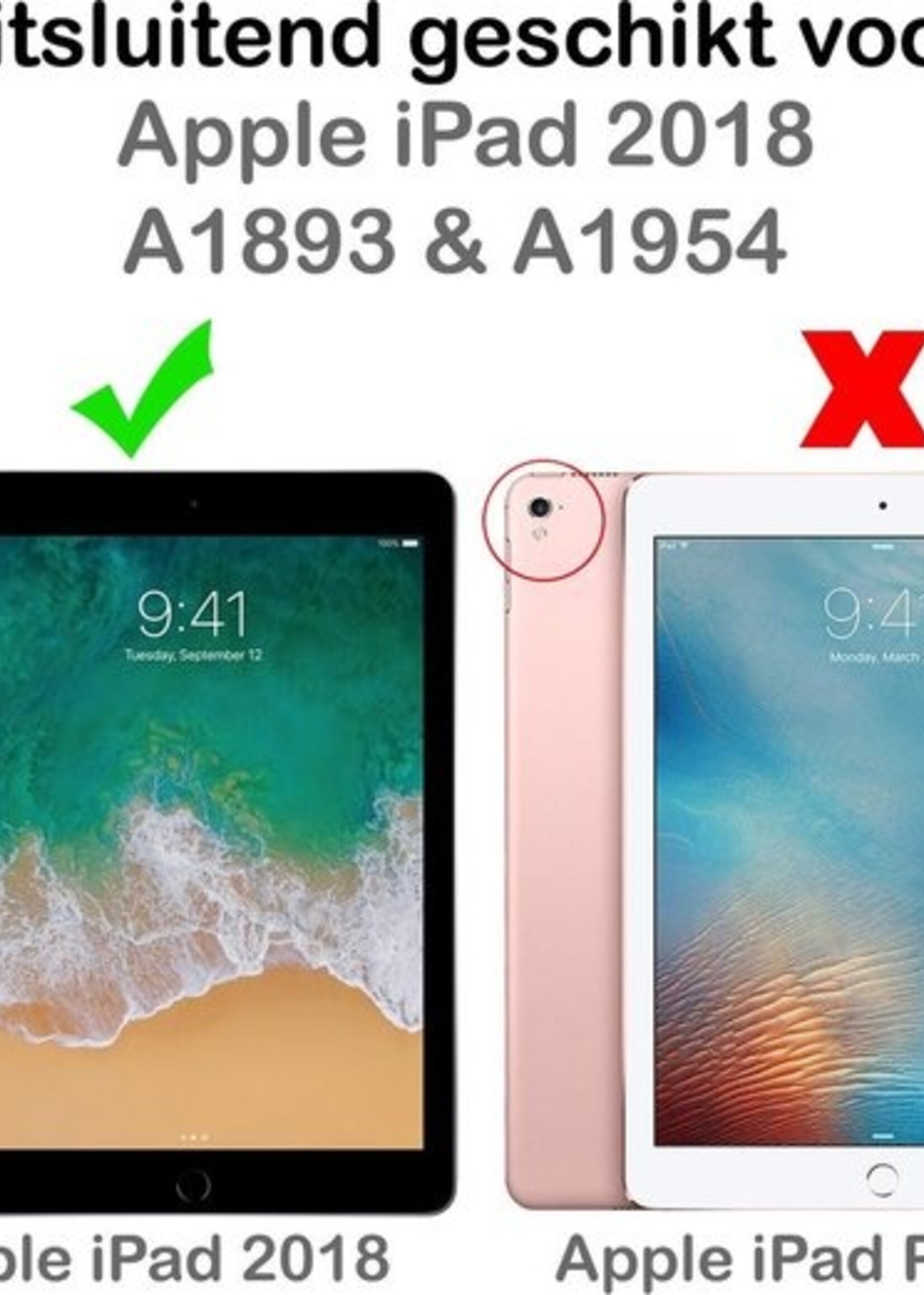 BTH Hoes Geschikt voor iPad Air 1 Hoes Book Case Hoesje Trifold Cover - Hoesje Geschikt voor iPad 6 Hoesje Bookcase - Roze