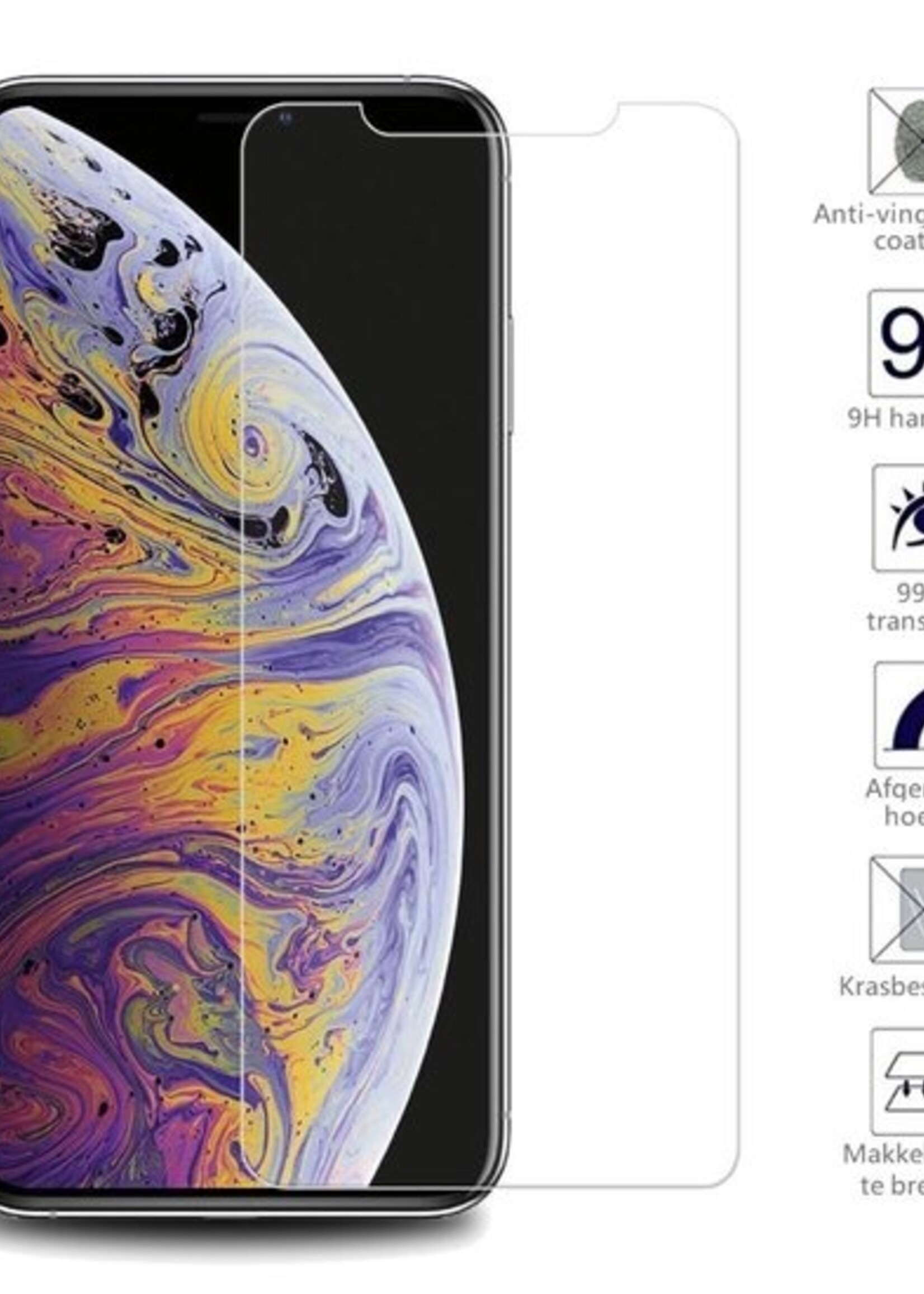BTH Screenprotector Geschikt voor iPhone Xs Max Screenprotector Glas Gehard Tempered Glass - Screenprotector Geschikt voor iPhone Xs Max Screen Protector Screen Cover - 2 PACK