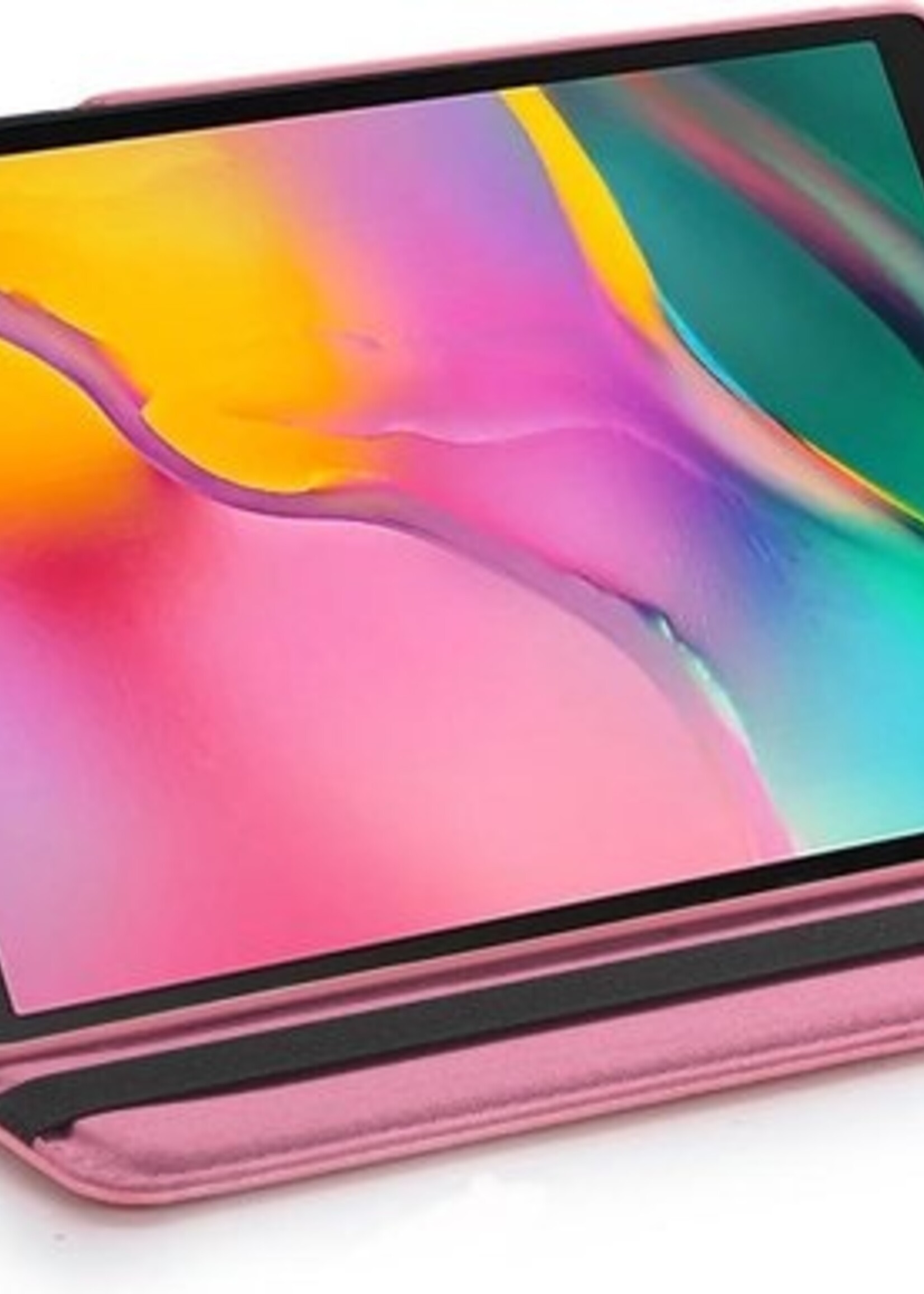 BTH Hoes Geschikt voor Samsung Galaxy Tab A 10.1 2019 Hoes Case 360 Draaibare Hoes Cover - Hoesje Geschikt voor Samsung Tab A 10.1 2019 Hoesje Draaibaar - Roze