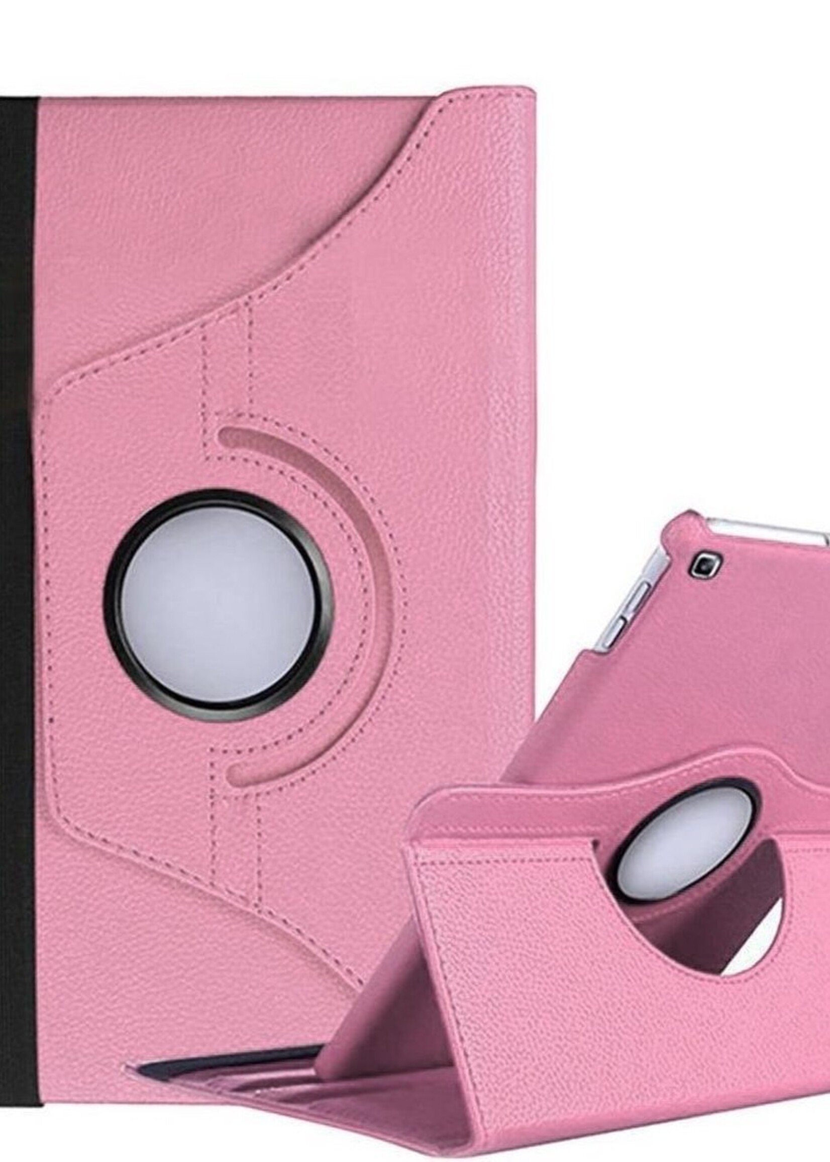 BTH Hoes Geschikt voor Samsung Galaxy Tab A 10.1 2019 Hoes Case 360 Draaibare Hoes Cover - Hoesje Geschikt voor Samsung Tab A 10.1 2019 Hoesje Draaibaar - Roze