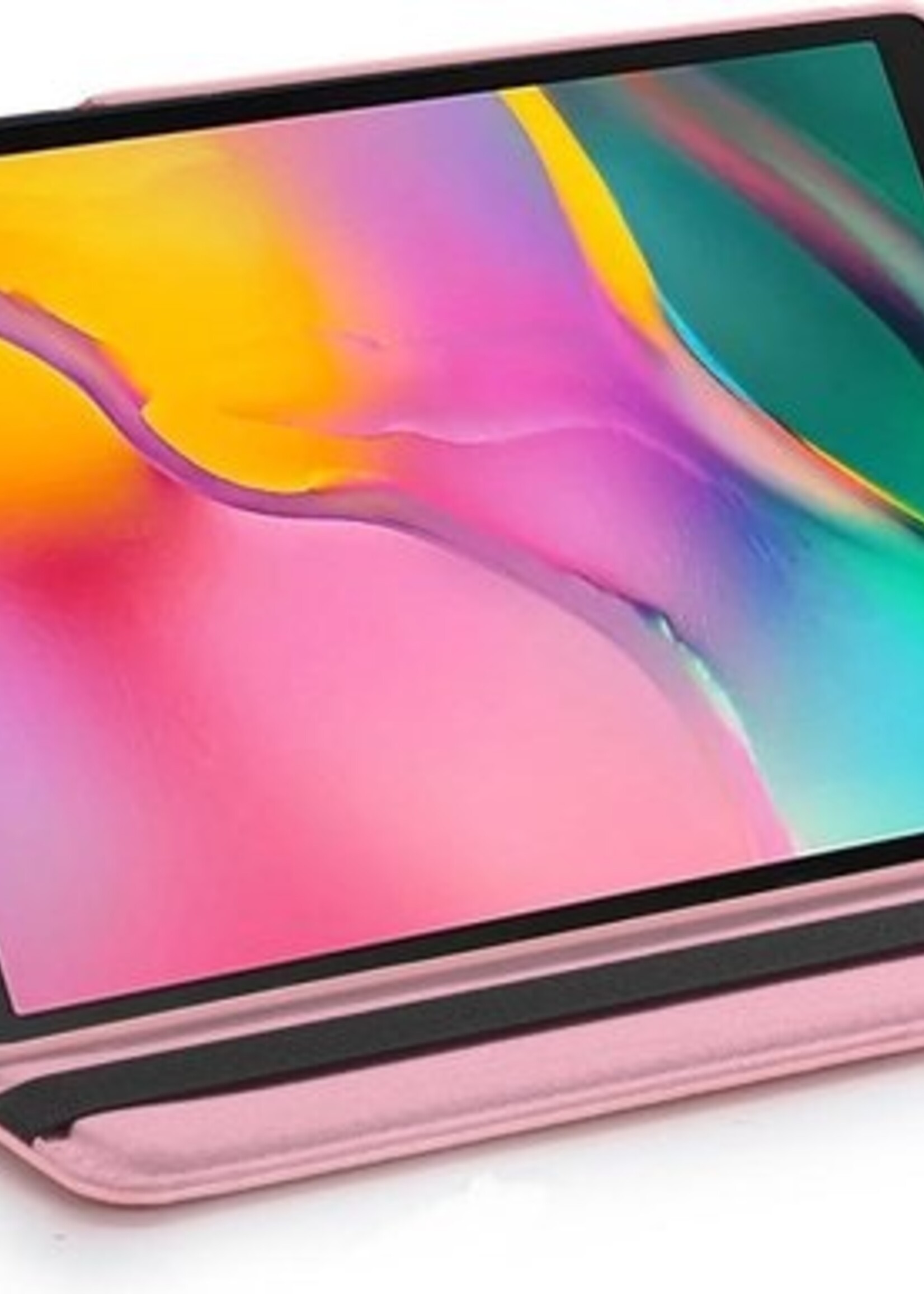 BTH Hoes Geschikt voor Samsung Galaxy Tab A 10.1 2019 Hoes Case 360 Draaibare Hoes Cover - Hoesje Geschikt voor Samsung Tab A 10.1 2019 Hoesje Draaibaar - Roze