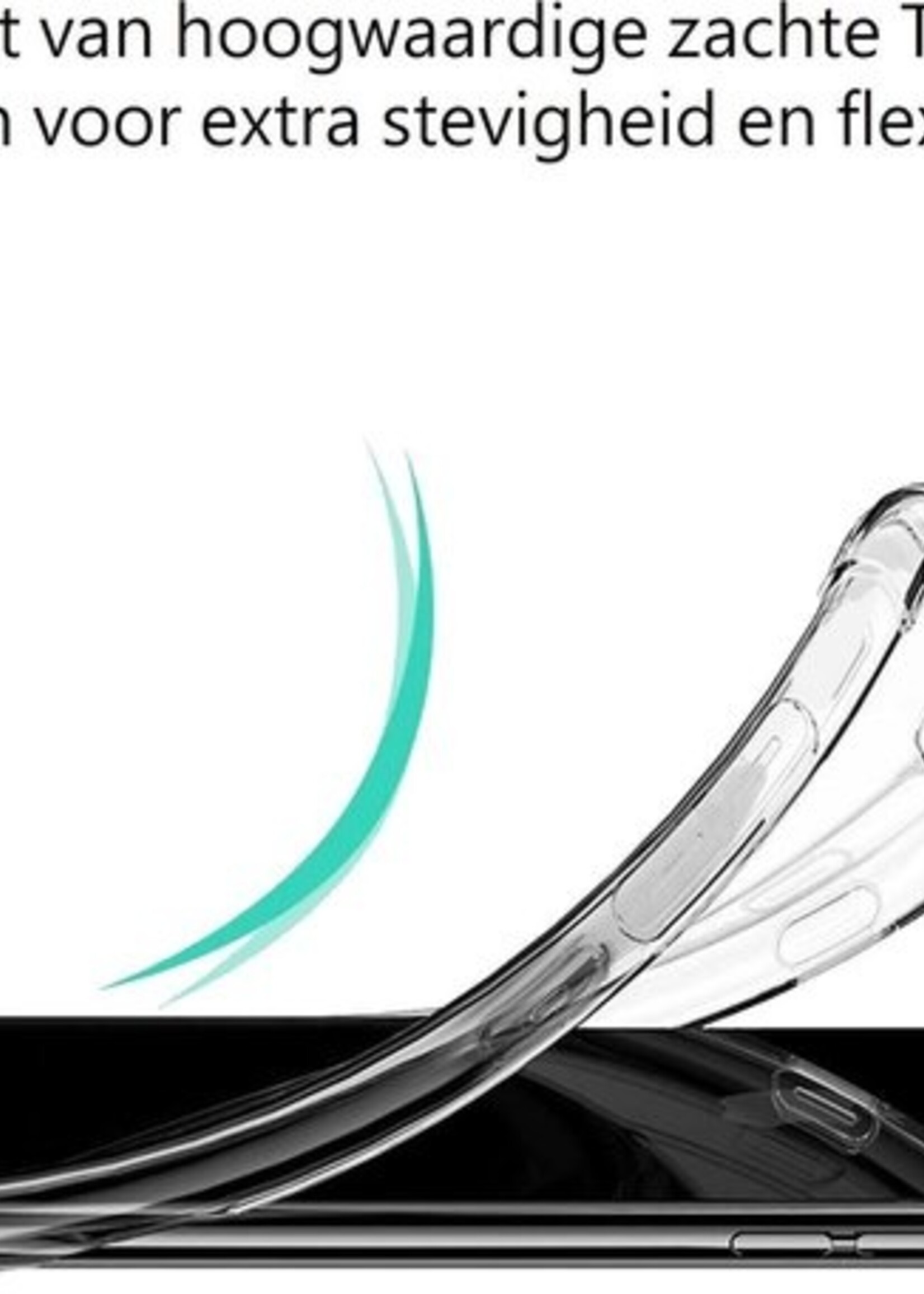 BTH Hoesje Geschikt voor Samsung Galaxy A50 Hoesje Siliconen Shock Proof Case Hoes - Hoes Geschikt voor Samsung A50 Hoes Cover Case Shockproof - Transparant