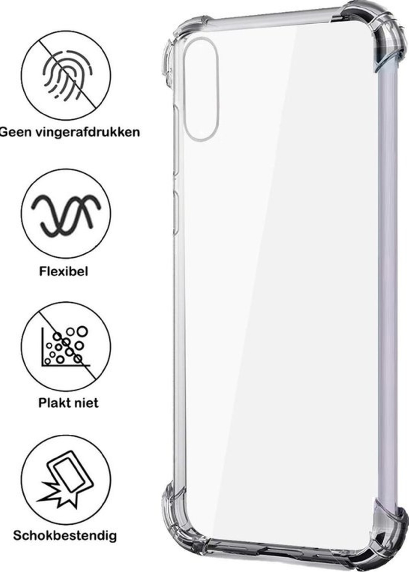 BTH Hoesje Geschikt voor Samsung A70 Hoesje Siliconen Shock Proof Case Hoes - Hoes Geschikt voor Samsung Galaxy A70 Hoes Cover Case Shockproof - Transparant