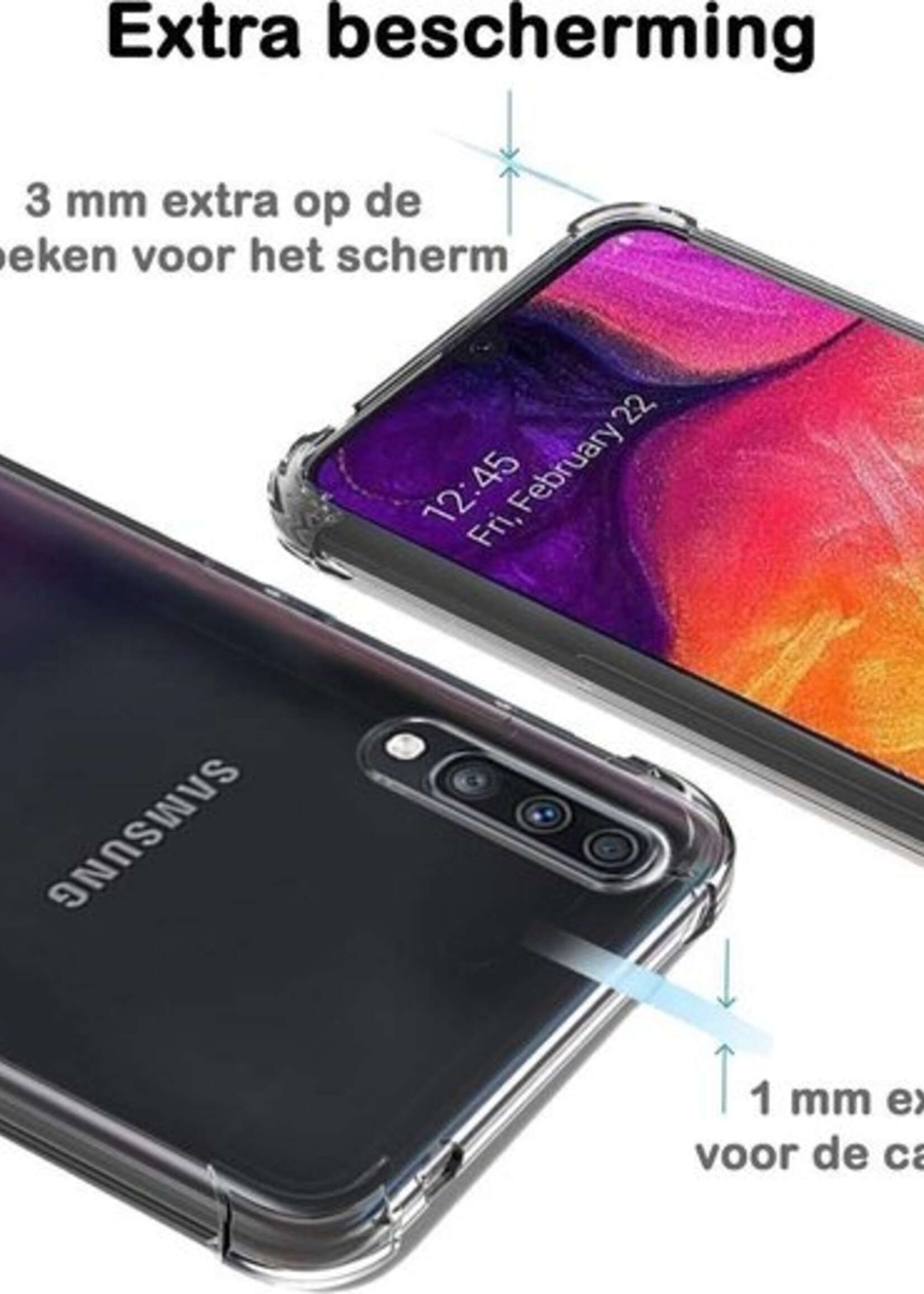 BTH Hoesje Geschikt voor Samsung A70 Hoesje Siliconen Shock Proof Case Hoes - Hoes Geschikt voor Samsung Galaxy A70 Hoes Cover Case Shockproof - Transparant