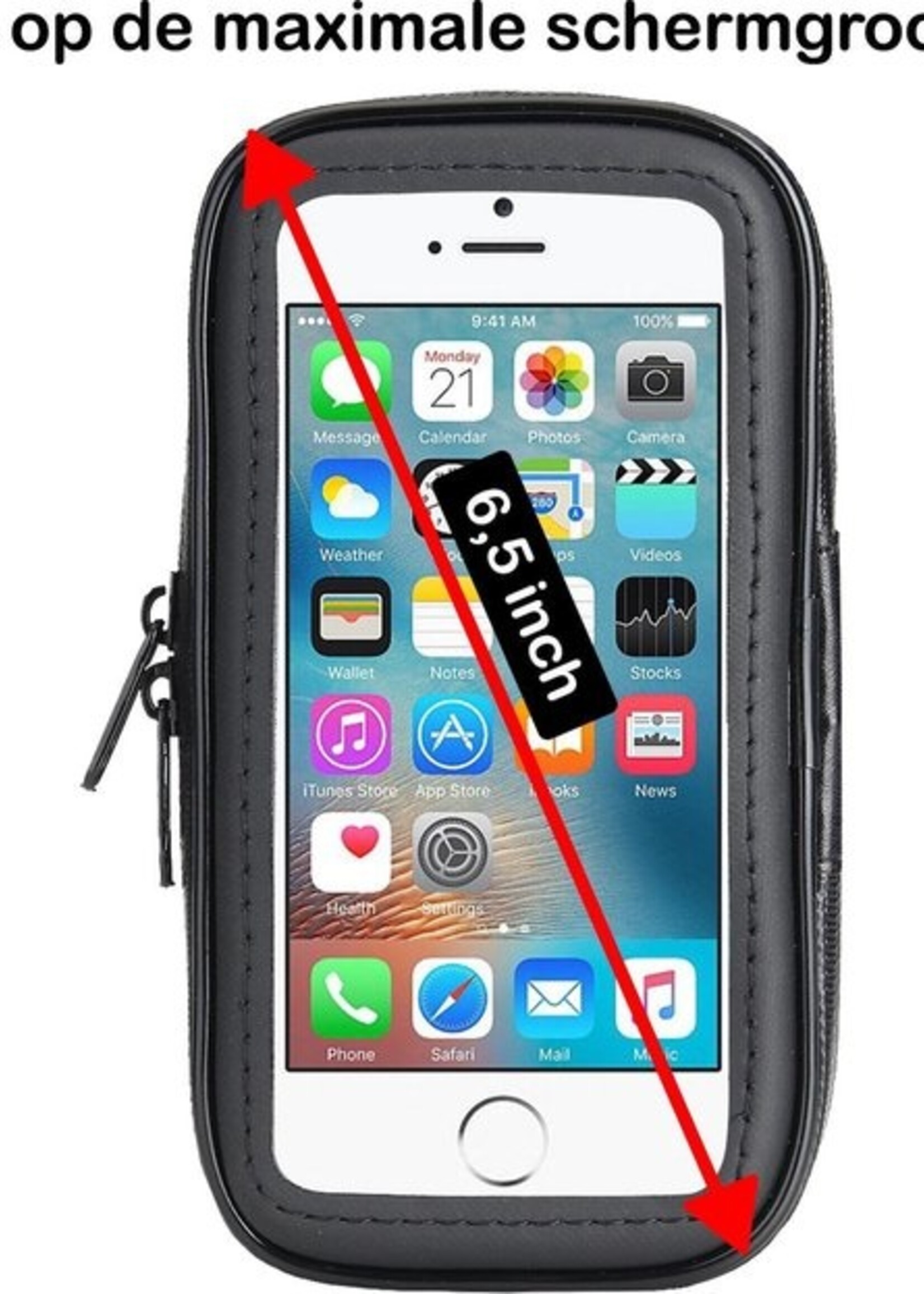 BTH Telefoonhouder Fiets Universeel Waterdicht 360 Draaibaar - XL