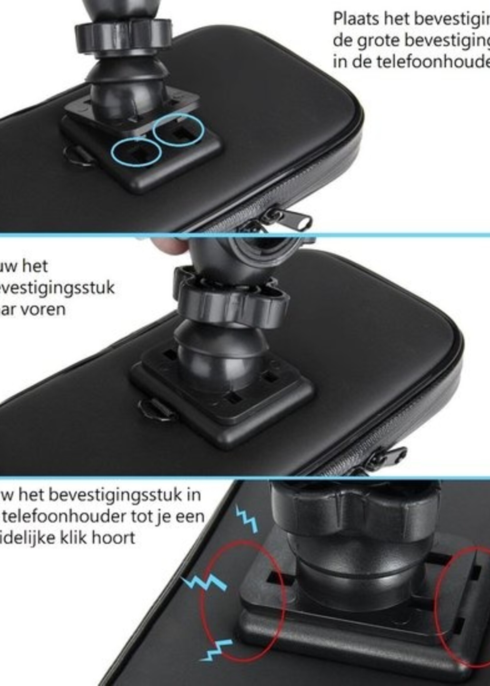 BTH Telefoonhouder Fiets Universeel Waterdicht 360 Draaibaar - XL