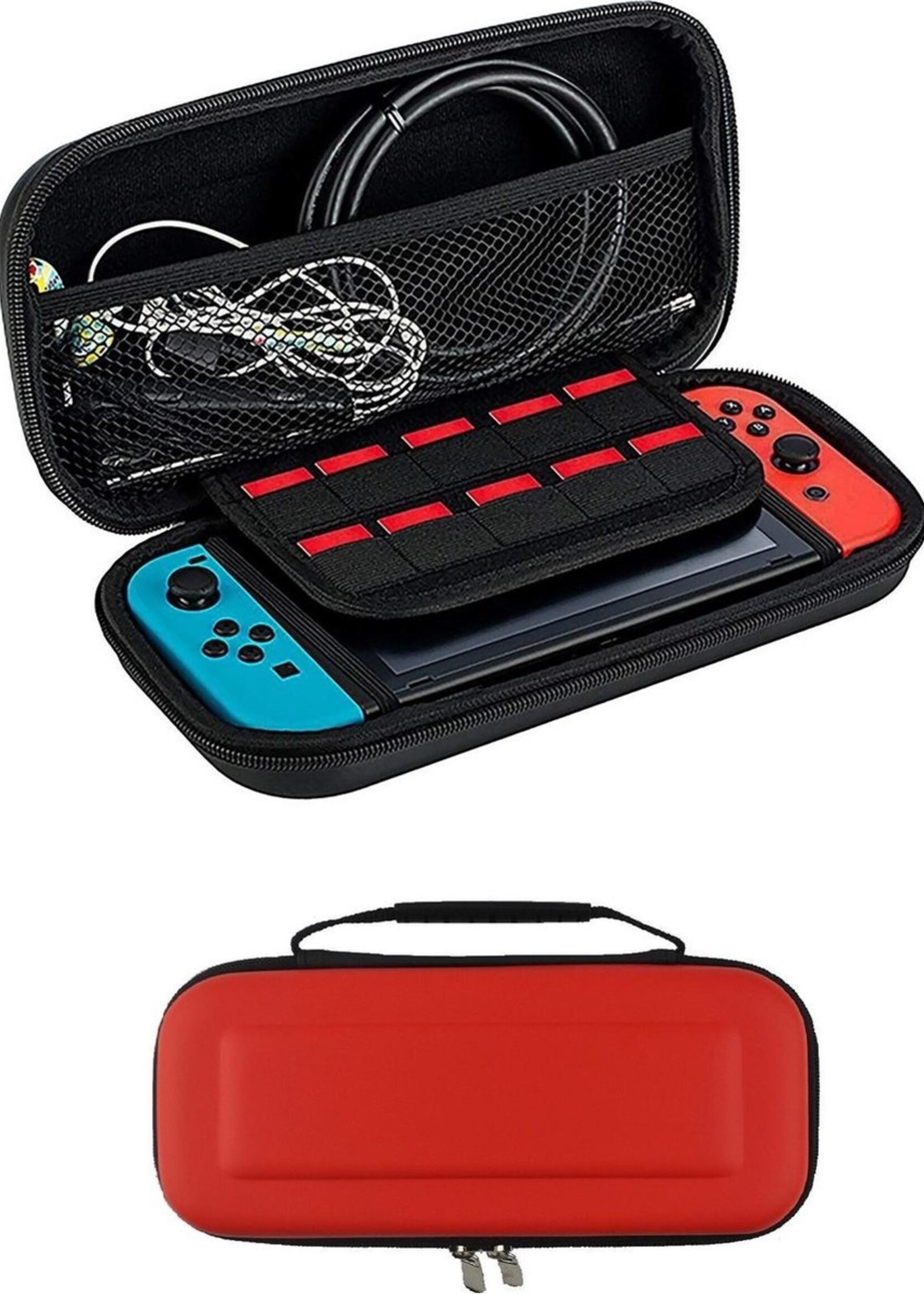BTH Hoes Geschikt voor Nintendo Switch Case Hard Cover Bescherm Hoesje - Case Geschikt voor Nintendo Switch Hoes - Rood