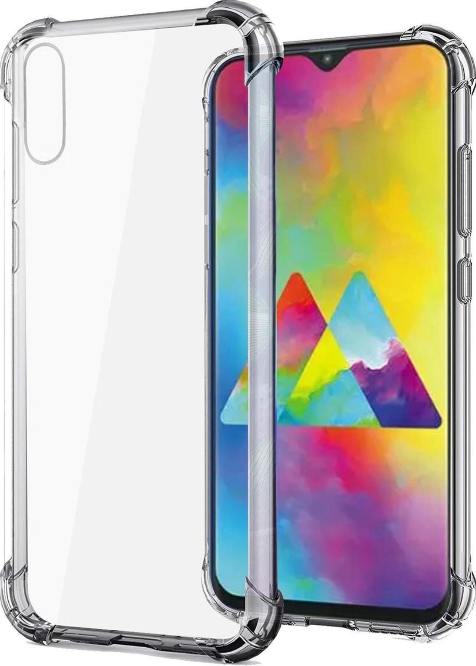 BTH Hoesje Geschikt voor Samsung A10 Hoesje Siliconen Shock Proof Case Hoes - Hoes Geschikt voor Samsung Galaxy A10 Hoes Cover Case Shockproof - Transparant