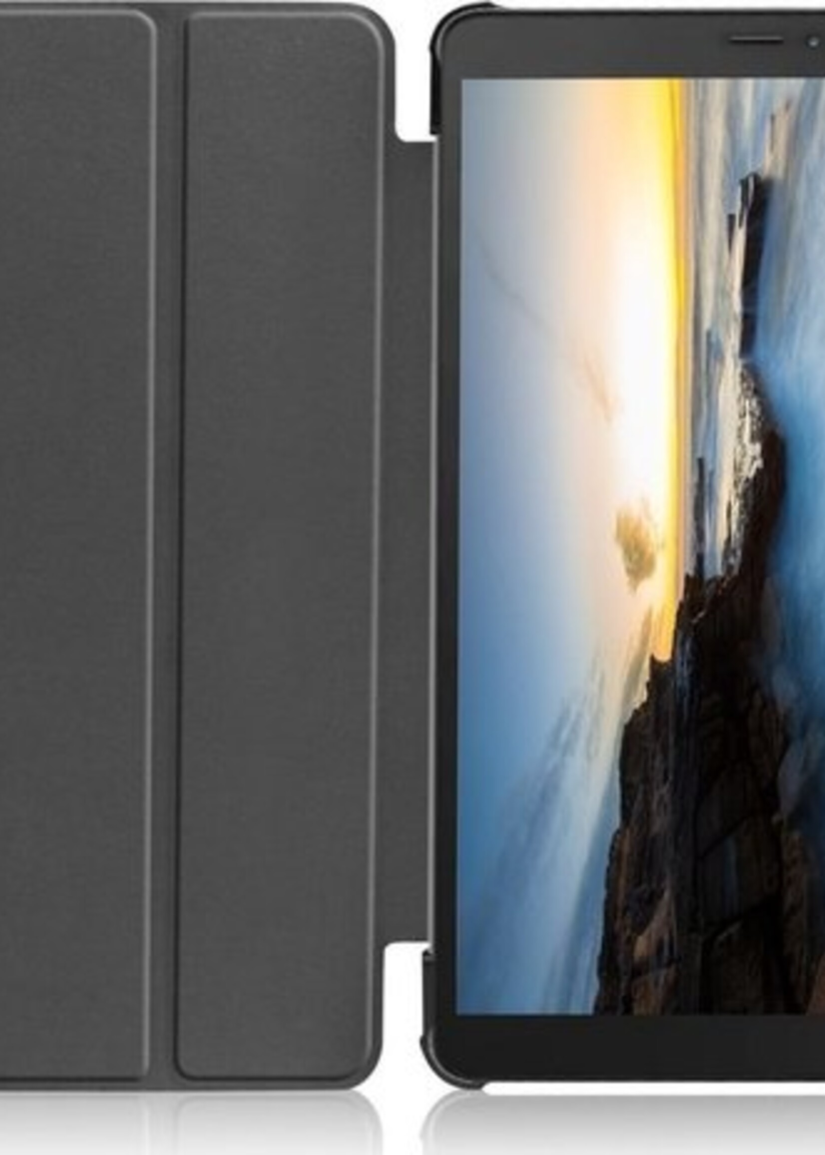 BTH Hoes Geschikt voor Samsung Galaxy Tab A 8.0 (2019) Hoes Book Case Hoesje Trifold Cover - Hoesje Geschikt voor Samsung Tab A 8.0 (2019) Hoesje Bookcase - Zwart