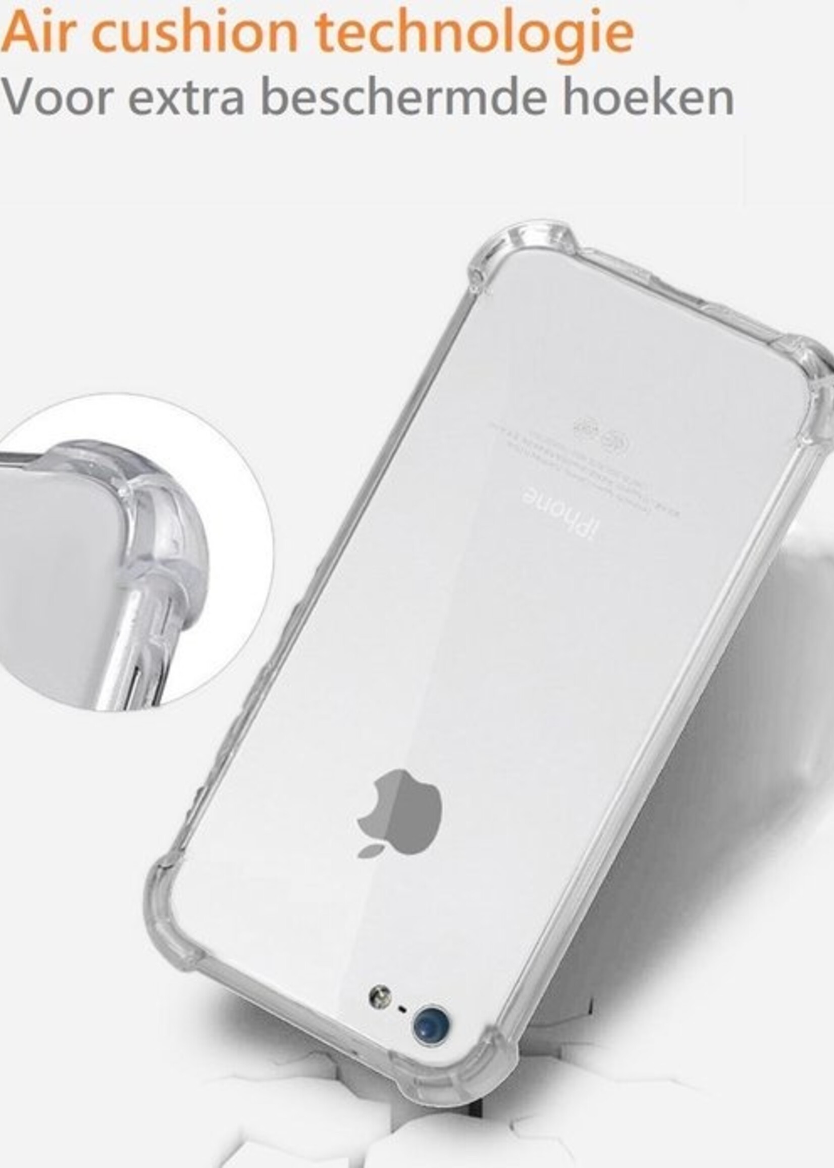 BTH Hoesje Geschikt voor iPhone 7/8/SE 2020 Hoesje Siliconen Shock Proof Case Hoes - Hoes Geschikt voor iPhone 7/8/SE 2020 Hoes Cover Case Shockproof - Transparant
