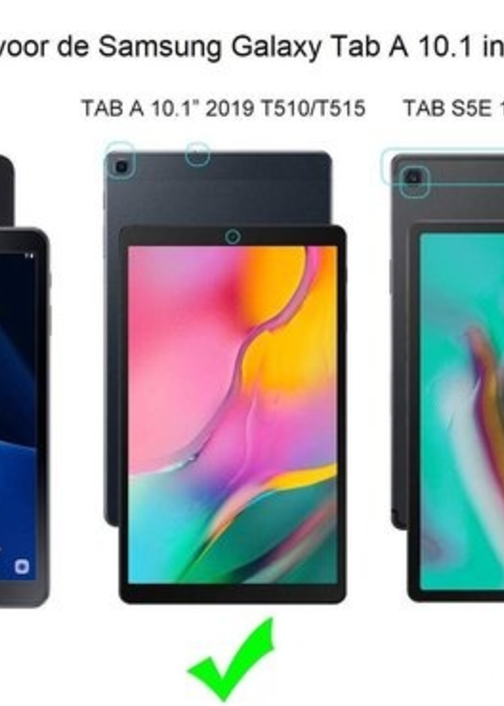 BTH Hoes Geschikt voor Samsung Galaxy Tab A 10.1 2019 Hoes Case 360 Draaibare Hoes Cover - Hoesje Geschikt voor Samsung Tab A 10.1 2019 Hoesje Draaibaar - Zilver