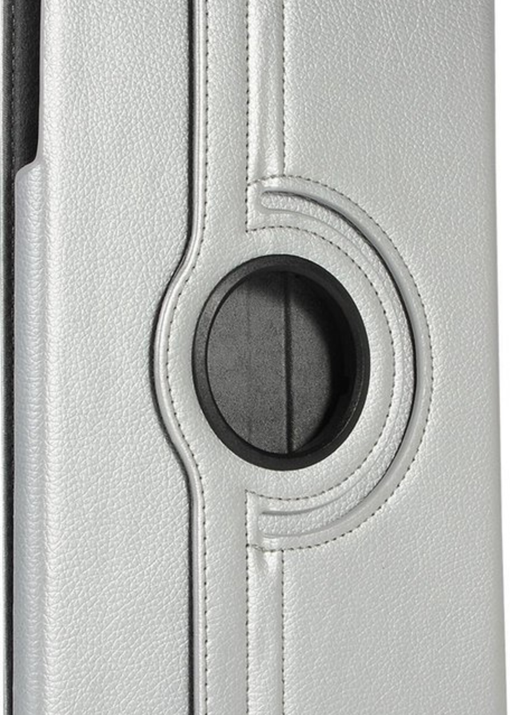 BTH Hoes Geschikt voor Samsung Galaxy Tab A 10.1 2019 Hoes Case 360 Draaibare Hoes Cover - Hoesje Geschikt voor Samsung Tab A 10.1 2019 Hoesje Draaibaar - Zilver