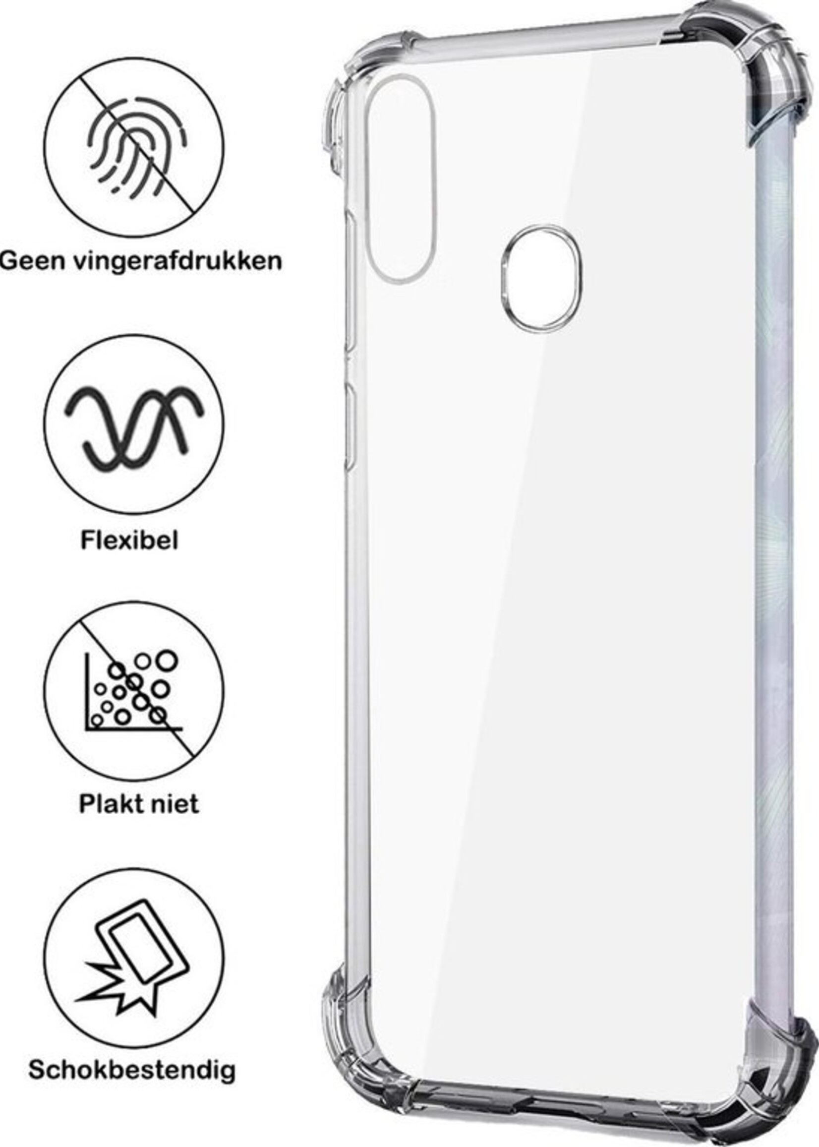 BTH Hoesje Geschikt voor Samsung A20e Hoesje Siliconen Shock Proof Case Hoes - Hoes Geschikt voor Samsung Galaxy A20e Hoes Cover Case Shockproof - Transparant