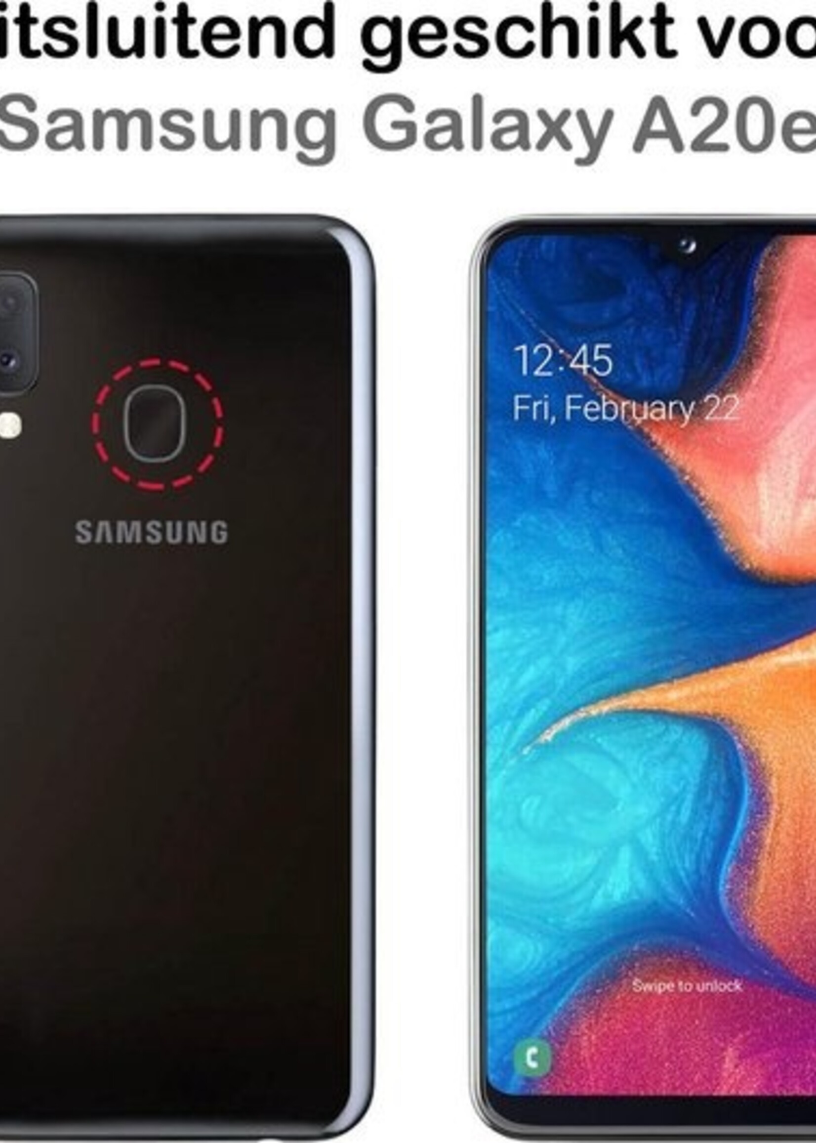 BTH Hoesje Geschikt voor Samsung A20e Hoesje Siliconen Shock Proof Case Hoes - Hoes Geschikt voor Samsung Galaxy A20e Hoes Cover Case Shockproof - Transparant