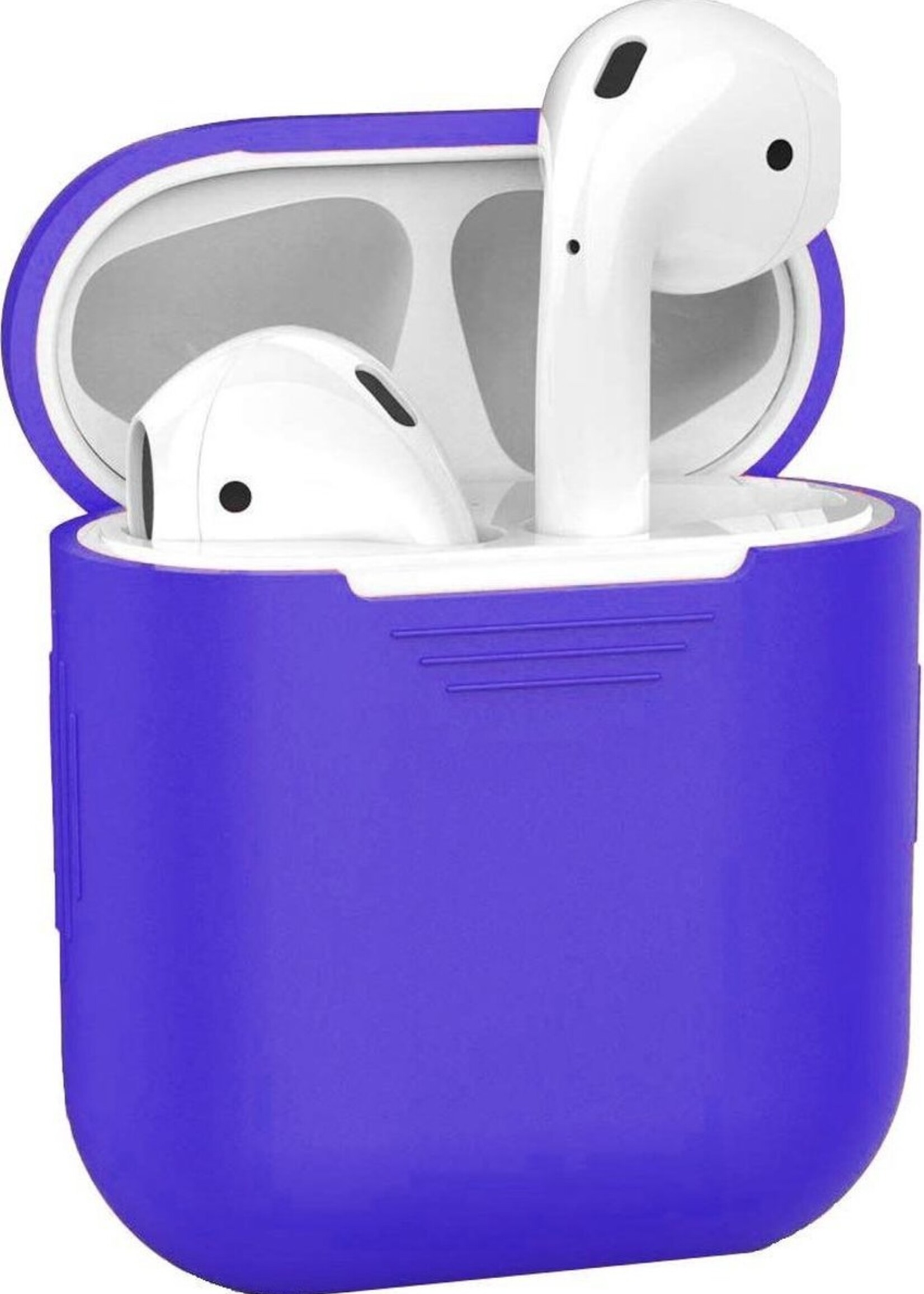 BTH Case Geschikt voor AirPods 2 Hoesje Hoes Siliconen Met Clip Cover - Hoesje Geschikt voor Apple Airpods 2 Siliconen Met Clip - Blauw