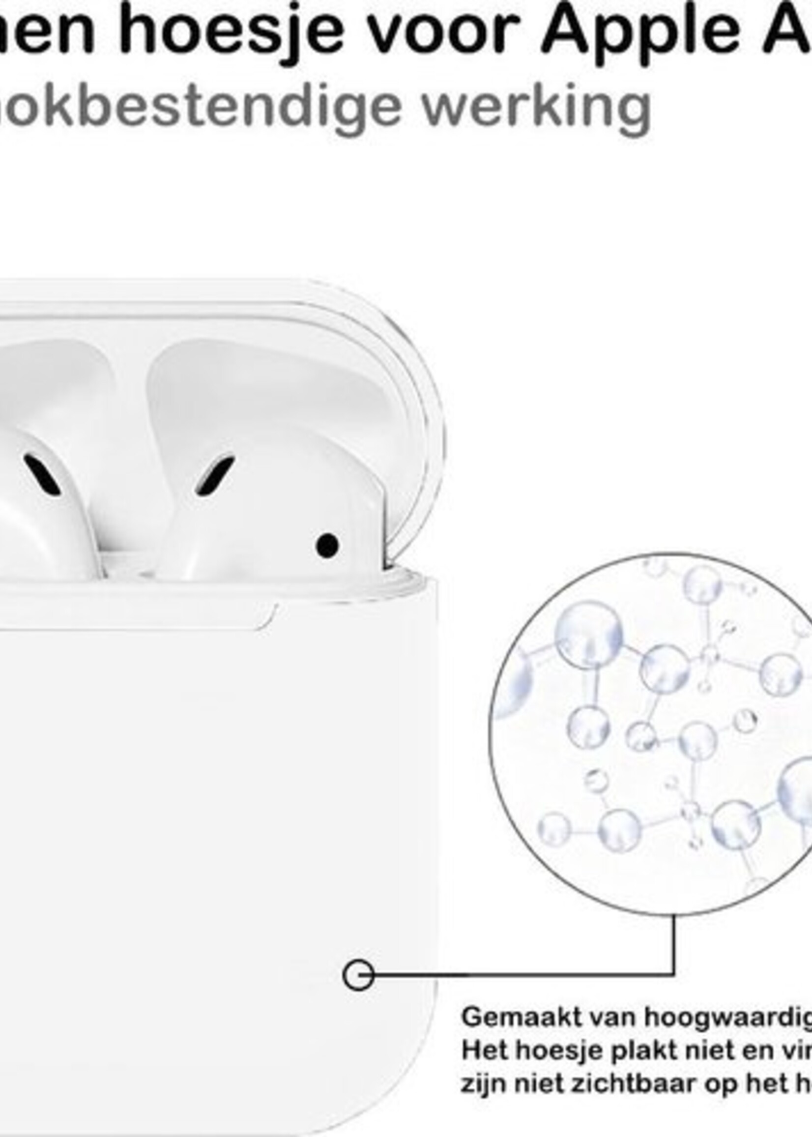 BTH Case Geschikt voor AirPods 2 Hoesje Hoes Siliconen Met Clip Cover - Hoesje Geschikt voor Apple Airpods 2 Siliconen Met Clip - Wit