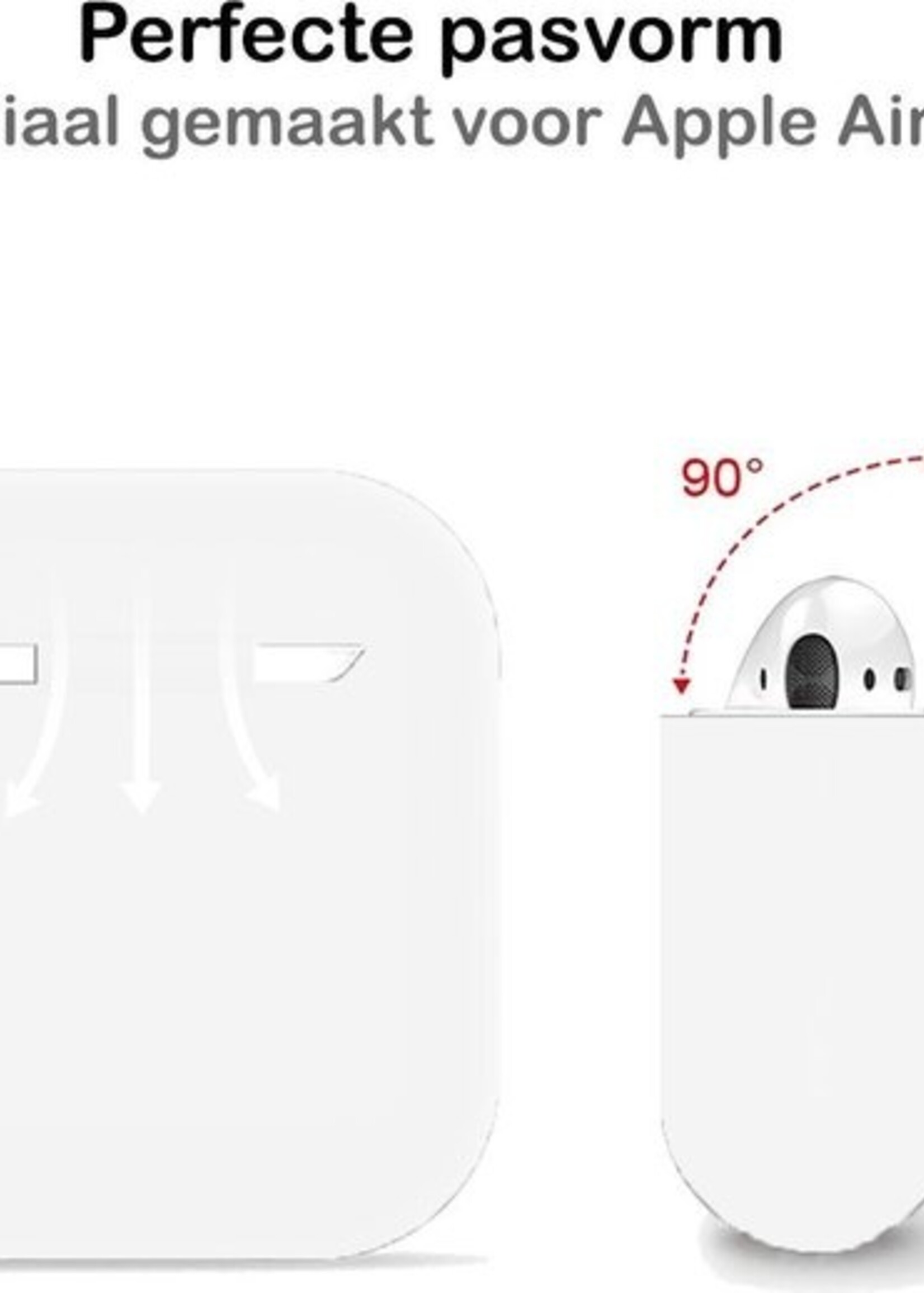 BTH Case Geschikt voor AirPods 2 Hoesje Hoes Siliconen Met Clip Cover - Hoesje Geschikt voor Apple Airpods 2 Siliconen Met Clip - Wit