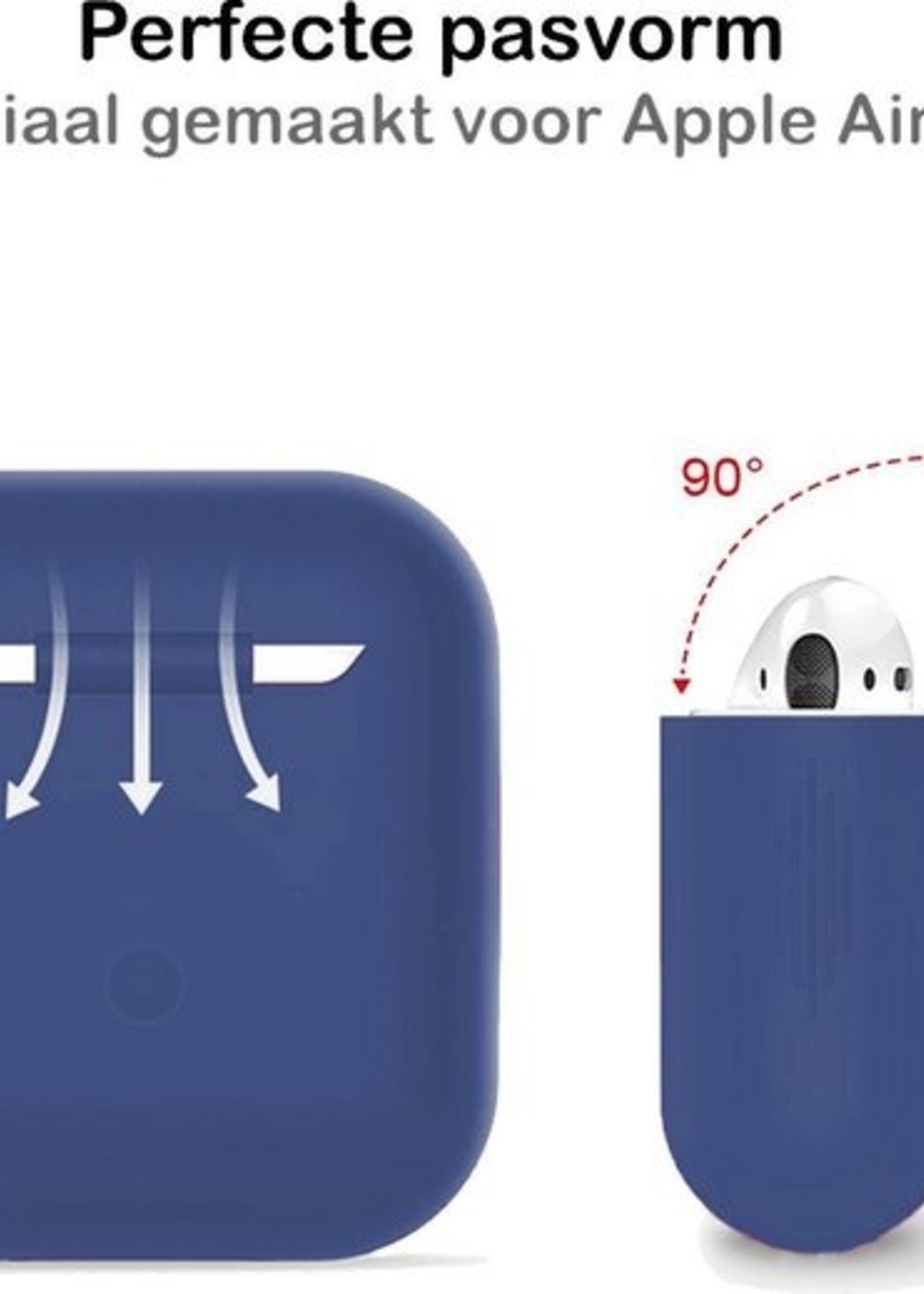 BTH Case Geschikt voor AirPods 2 Hoesje Hoes Siliconen Met Clip Cover - Hoesje Geschikt voor Apple Airpods 2 Siliconen Met Clip - Blauw