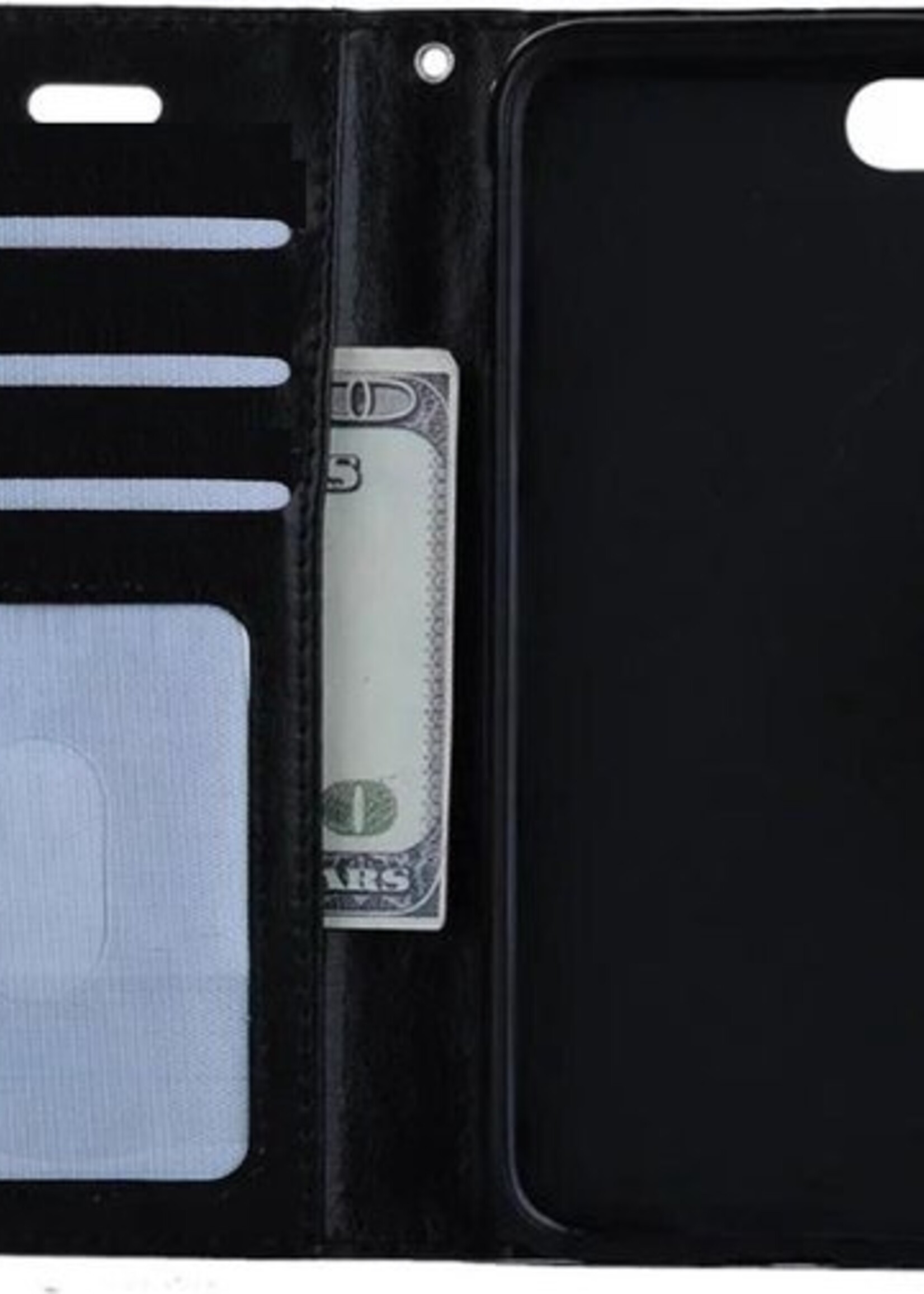 BTH Hoesje Geschikt voor iPhone 8 Hoesje Book Case Hoes Portemonnee Cover Walletcase - Hoes Geschikt voor iPhone 8 Hoes Bookcase Hoesje - Zwart