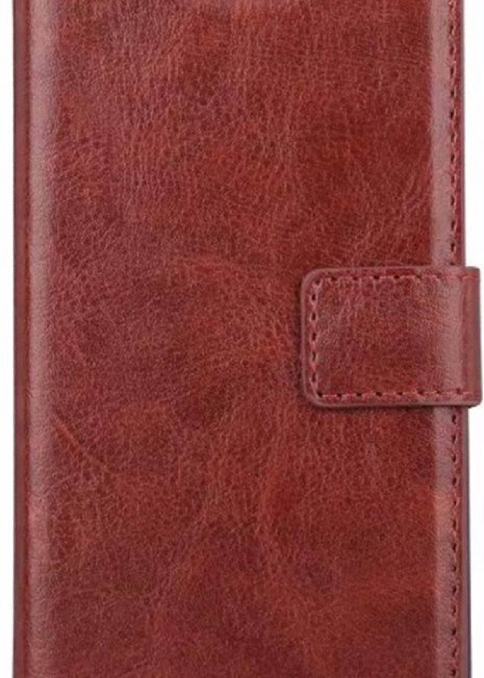 BTH Hoesje Geschikt voor iPhone Xs Hoesje Book Case Hoes Portemonnee Cover Walletcase - Hoes Geschikt voor iPhone Xs Hoes Bookcase Hoesje - Bruin