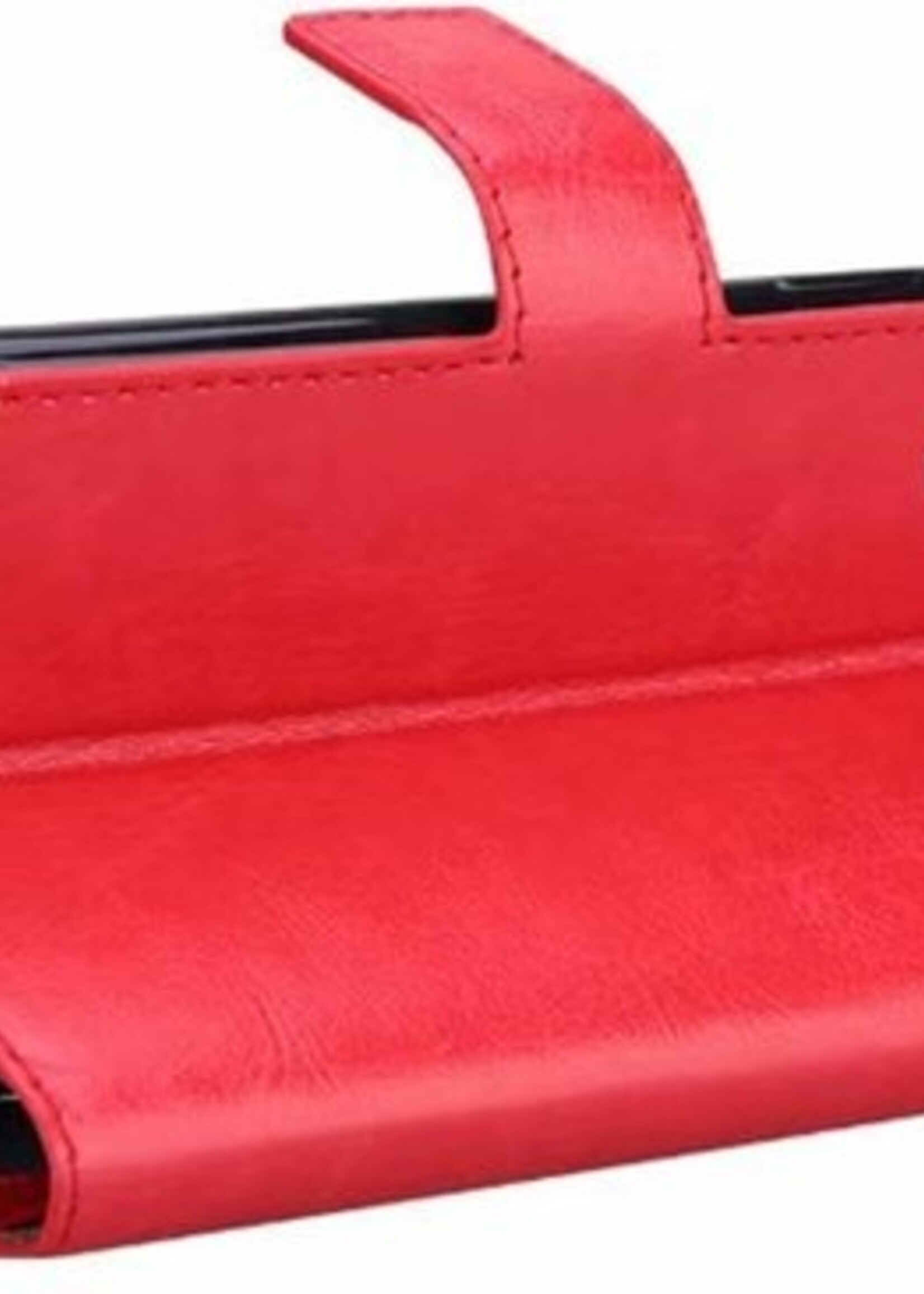BTH Hoesje Geschikt voor iPhone XR Hoesje Book Case Hoes Portemonnee Cover Walletcase - Hoes Geschikt voor iPhone XR Hoes Bookcase Hoesje - Rood