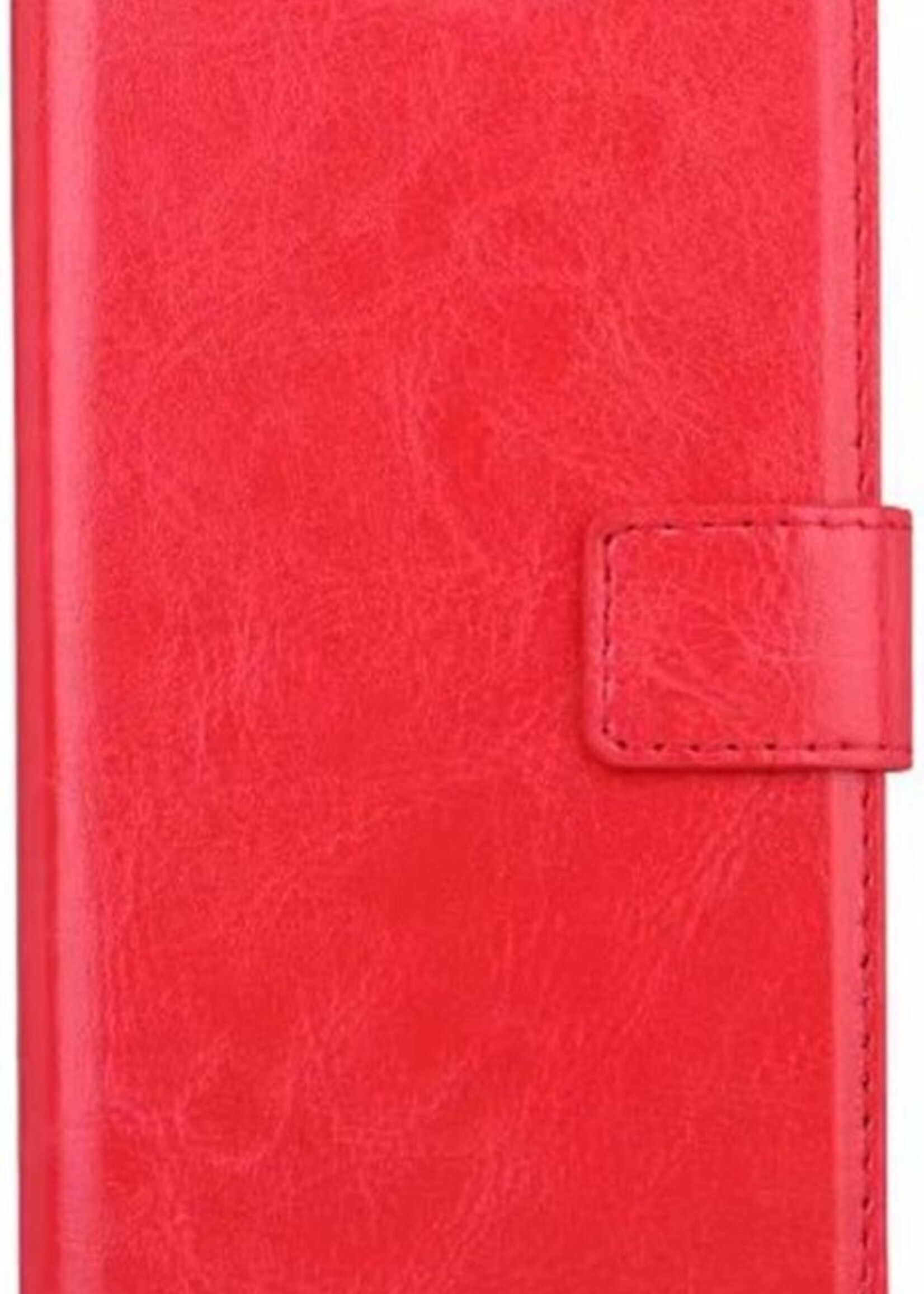 BTH Hoesje Geschikt voor iPhone XR Hoesje Book Case Hoes Portemonnee Cover Walletcase - Hoes Geschikt voor iPhone XR Hoes Bookcase Hoesje - Rood