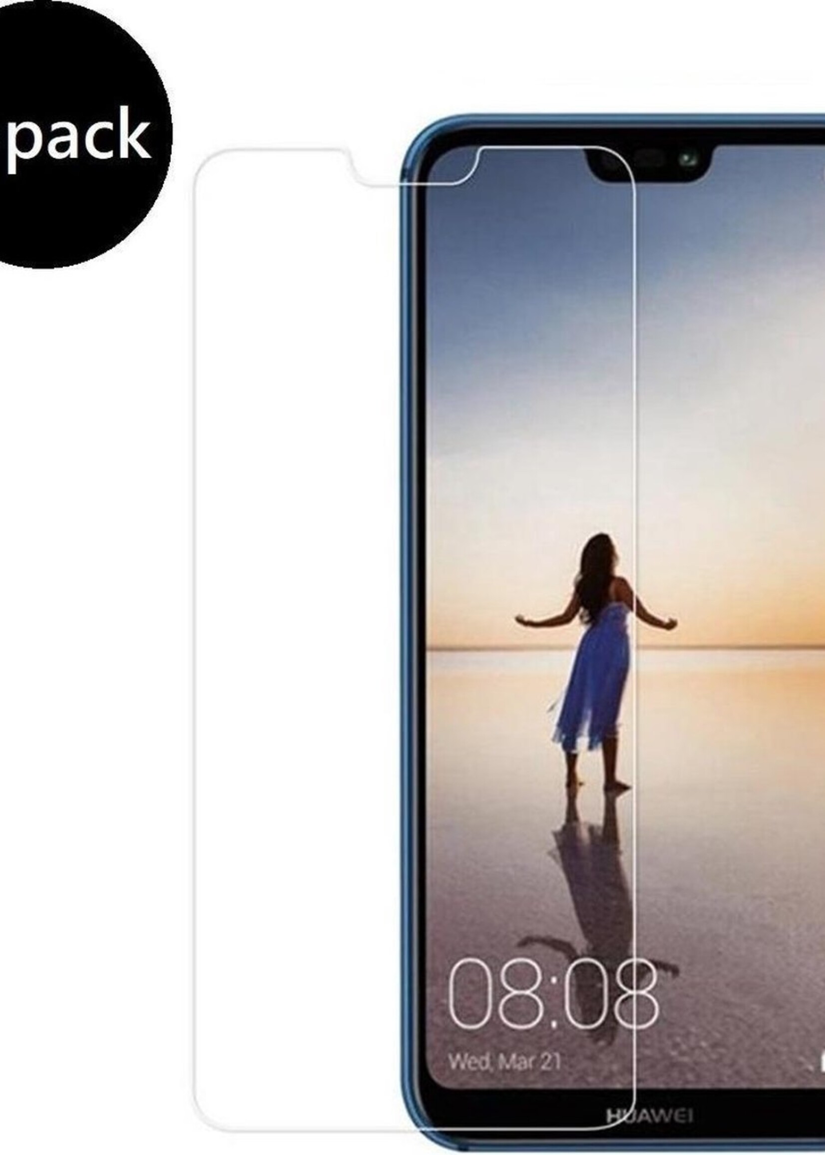 BTH Screenprotector Geschikt voor Huawei P20 Lite 2018 Screenprotector Glas Gehard Tempered Glass - Screenprotector Geschikt voor Huawei P20 Lite (2018) Screen Protector Screen Cover - 2 PACK