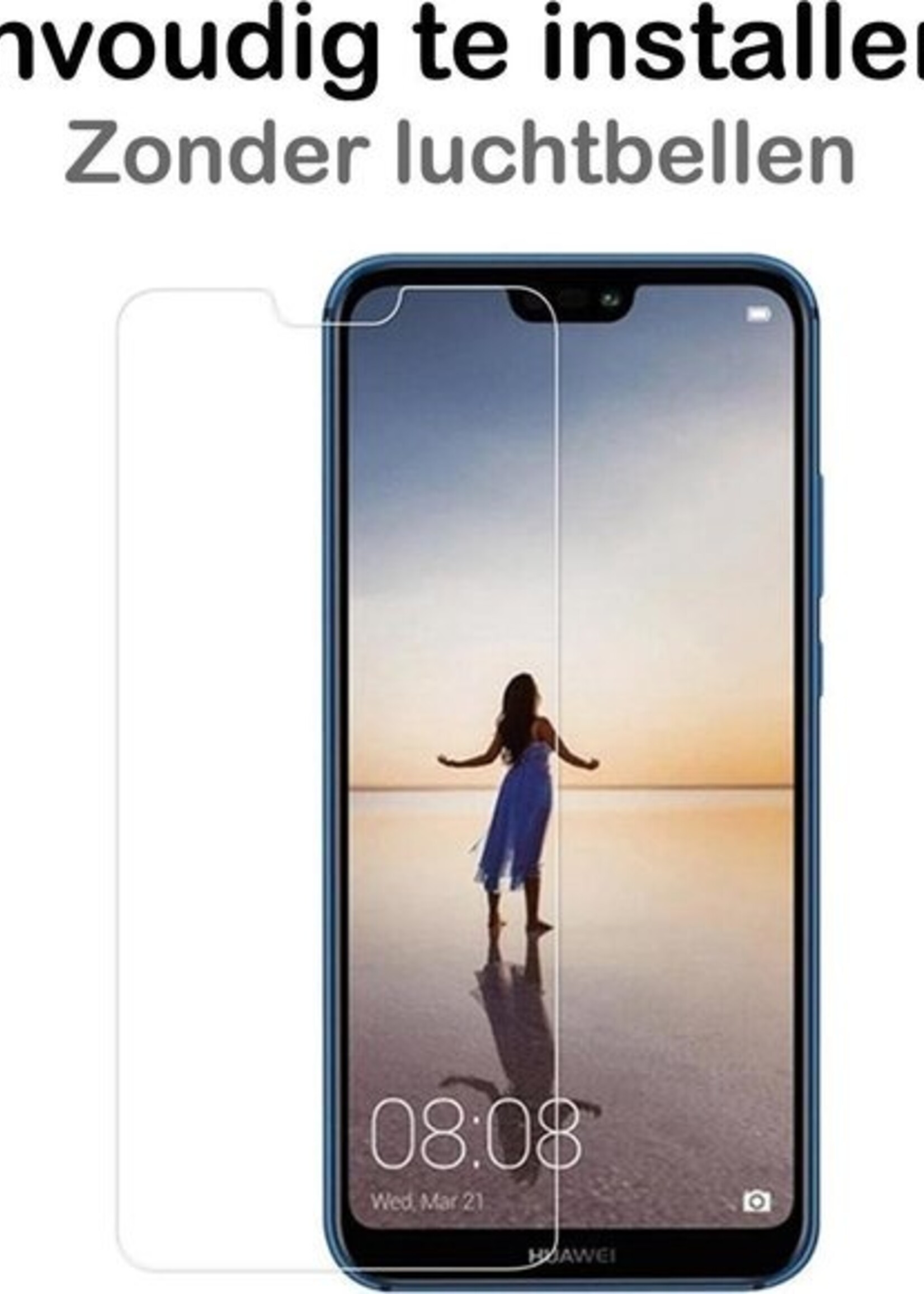 BTH Screenprotector Geschikt voor Huawei P20 Lite 2018 Screenprotector Glas Gehard Tempered Glass - Screenprotector Geschikt voor Huawei P20 Lite (2018) Screen Protector Screen Cover - 2 PACK