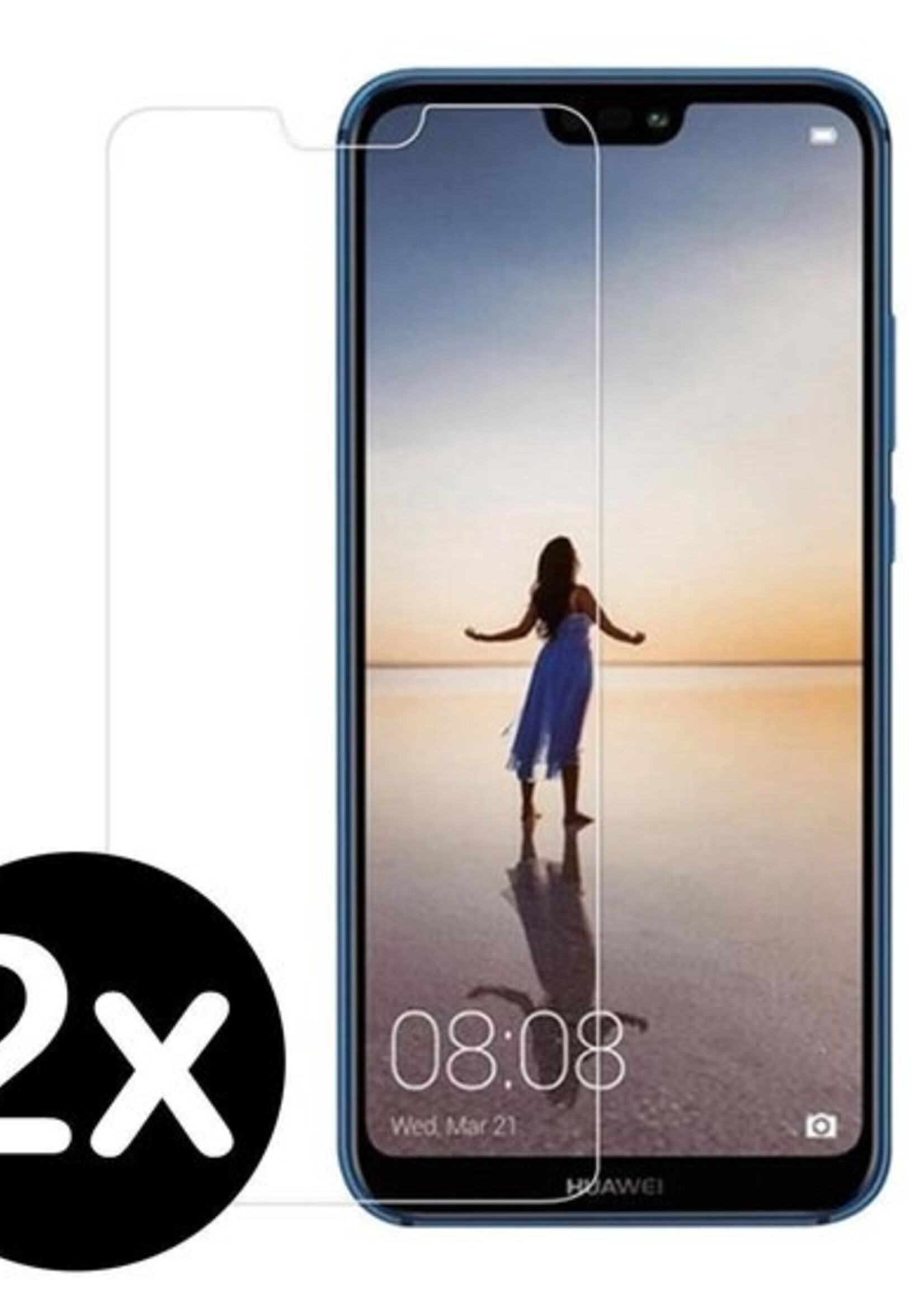 BTH Screenprotector Geschikt voor Huawei P20 Lite 2018 Screenprotector Glas Gehard Tempered Glass - Screenprotector Geschikt voor Huawei P20 Lite (2018) Screen Protector Screen Cover - 2 PACK