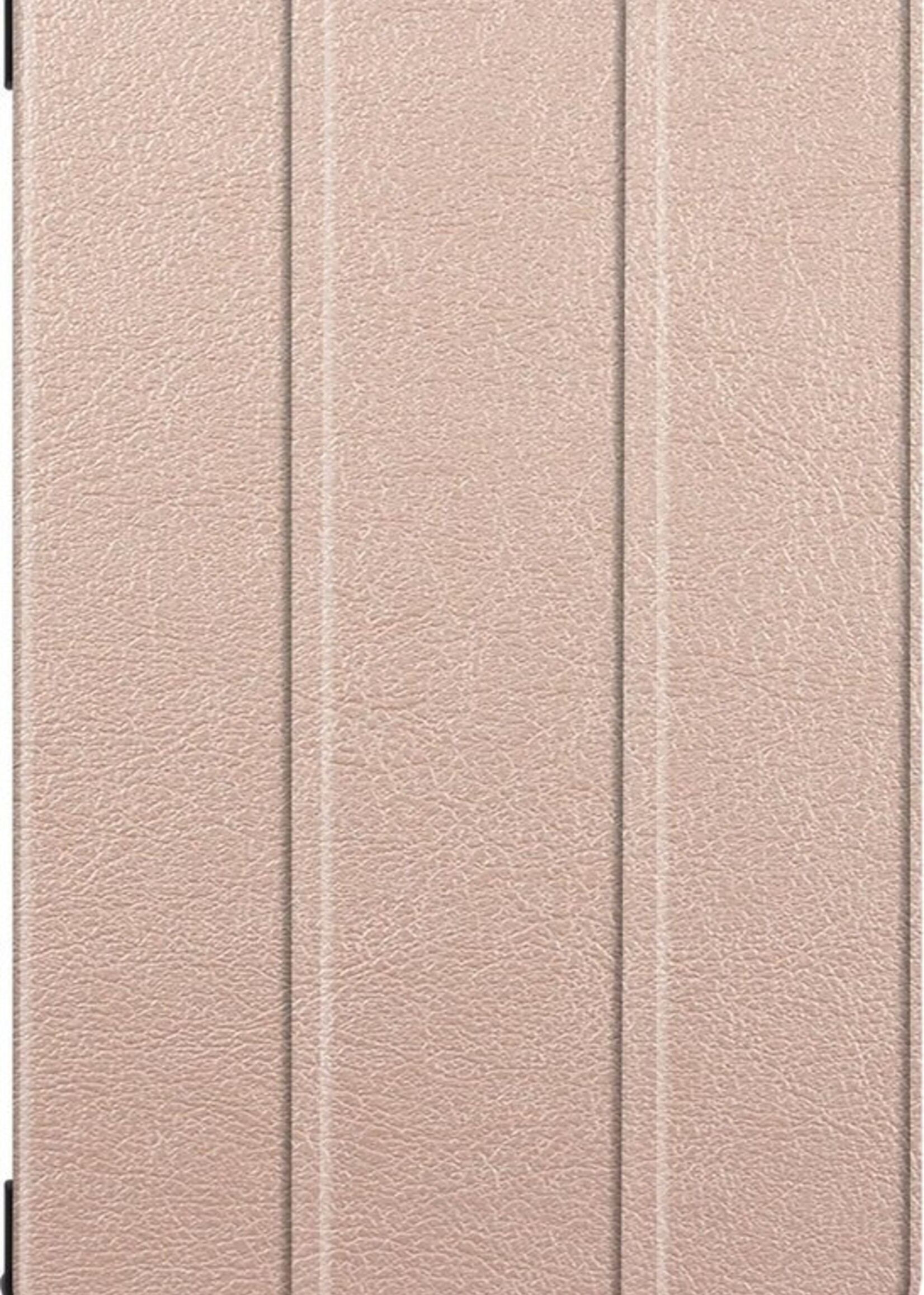 BTH Hoes Geschikt voor Samsung Galaxy Tab S6 Hoes Book Case Hoesje Trifold Cover - Hoesje Geschikt voor Samsung Tab S6 Hoesje Bookcase - Goud