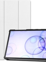 BTH BTH Samsung Galaxy Tab S6 Hoes Tablet Hoesje Book Cover Case - Wit