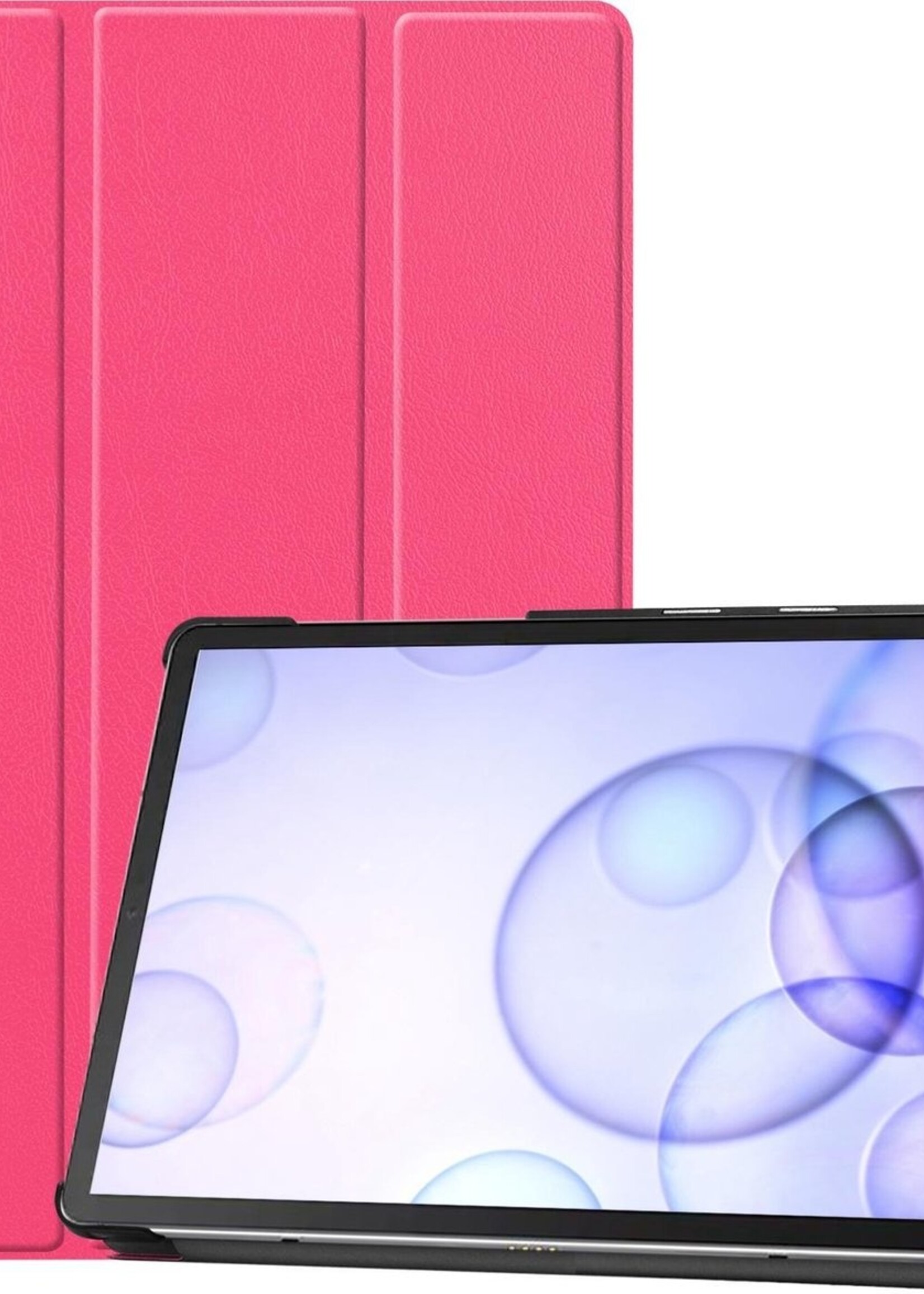 BTH Hoes Geschikt voor Samsung Galaxy Tab S6 Hoes Book Case Hoesje Trifold Cover - Hoesje Geschikt voor Samsung Tab S6 Hoesje Bookcase - Roze