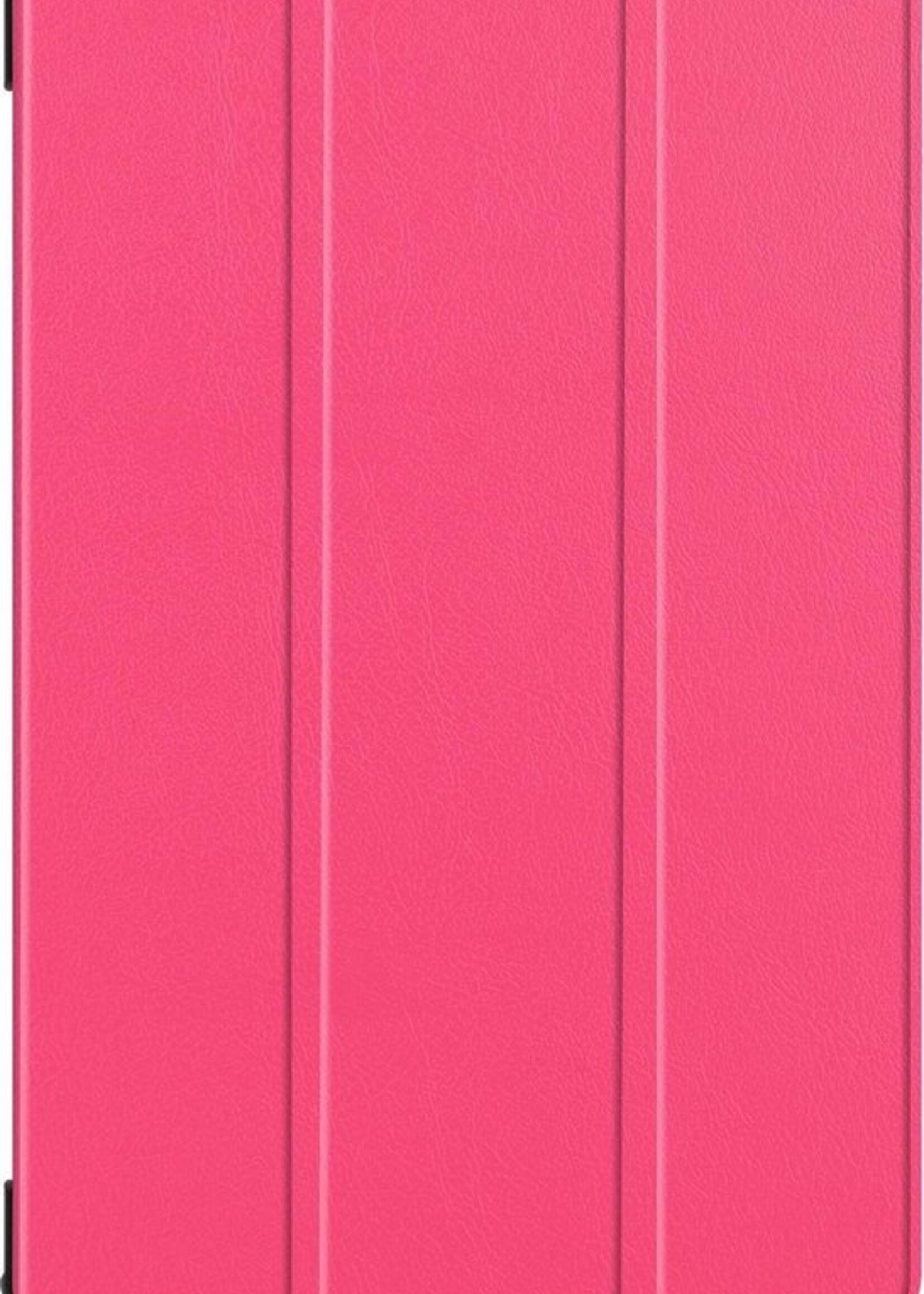 BTH Hoes Geschikt voor Samsung Galaxy Tab S6 Hoes Book Case Hoesje Trifold Cover - Hoesje Geschikt voor Samsung Tab S6 Hoesje Bookcase - Roze