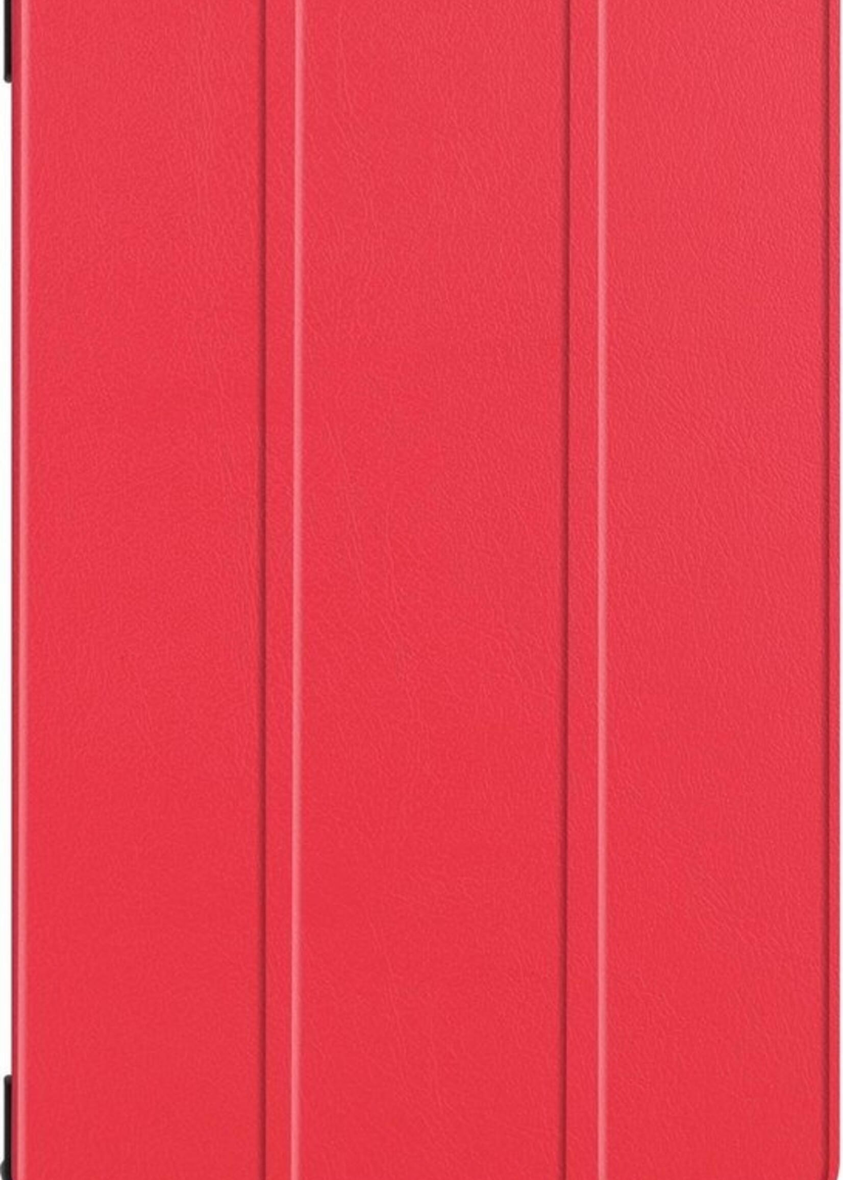 BTH Hoes Geschikt voor Samsung Galaxy Tab S6 Hoes Book Case Hoesje Trifold Cover - Hoesje Geschikt voor Samsung Tab S6 Hoesje Bookcase - Rood