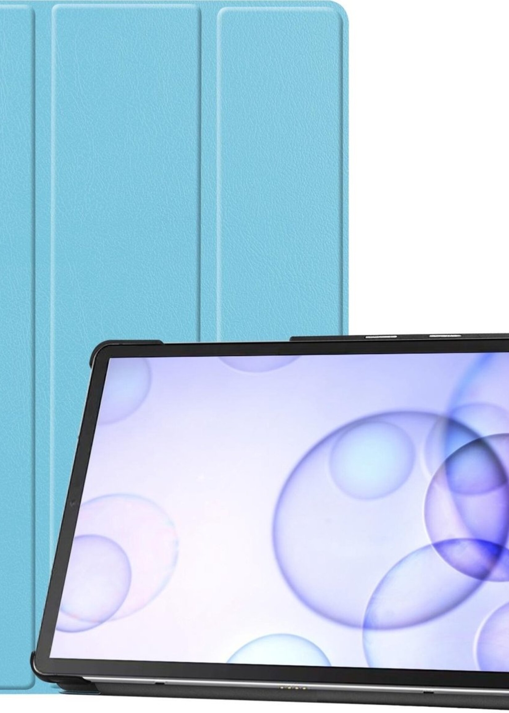 BTH Hoes Geschikt voor Samsung Galaxy Tab S6 Hoes Book Case Hoesje Trifold Cover - Hoesje Geschikt voor Samsung Tab S6 Hoesje Bookcase - Blauw