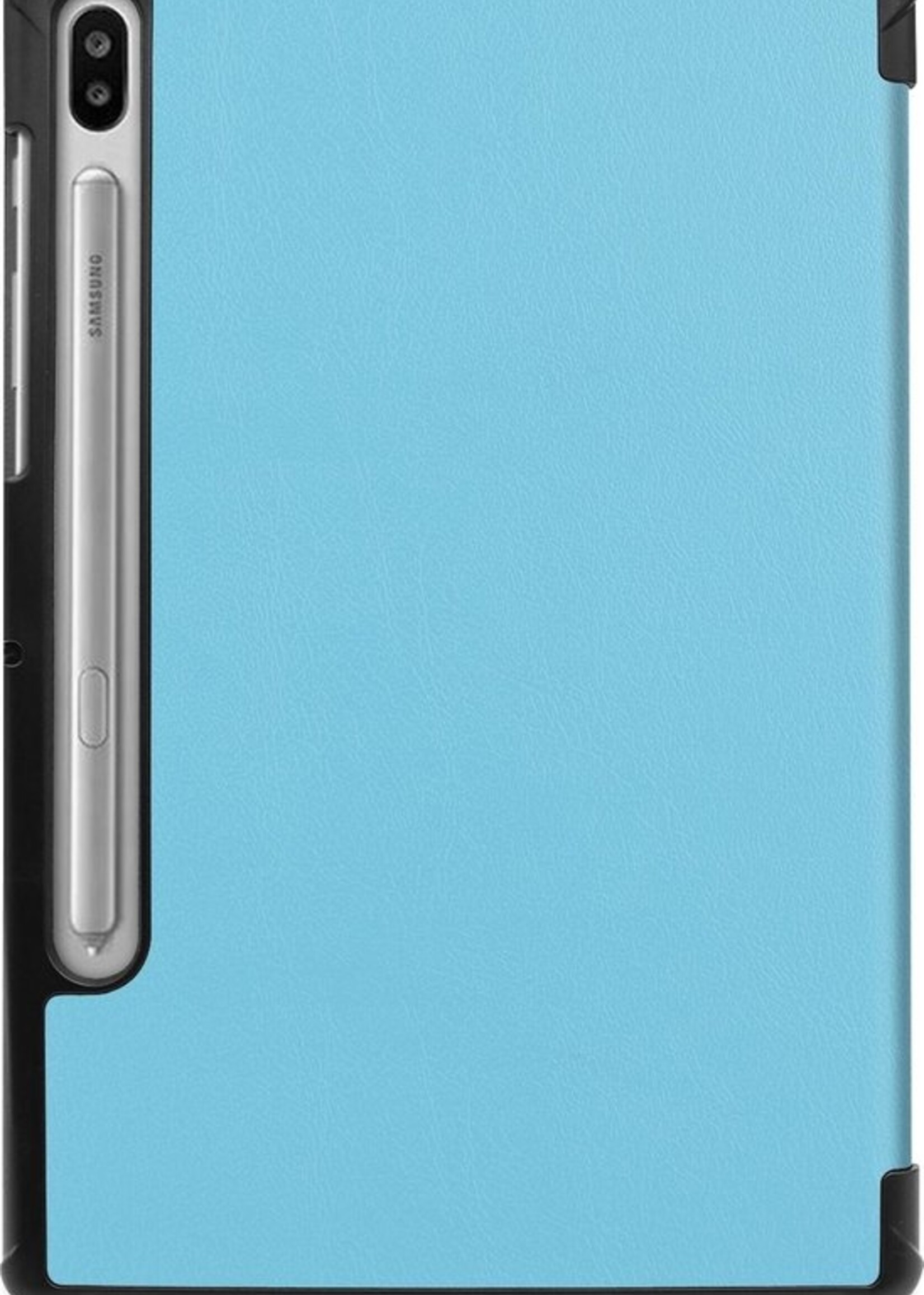 BTH Hoes Geschikt voor Samsung Galaxy Tab S6 Hoes Book Case Hoesje Trifold Cover - Hoesje Geschikt voor Samsung Tab S6 Hoesje Bookcase - Blauw