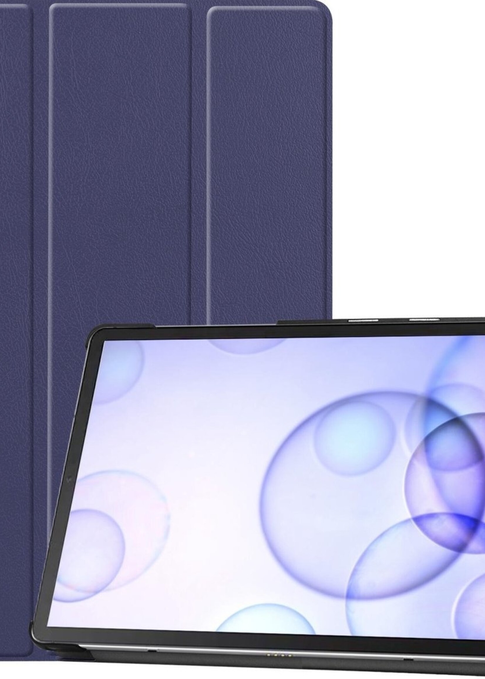 BTH Hoes Geschikt voor Samsung Galaxy Tab S6 Hoes Book Case Hoesje Trifold Cover - Hoesje Geschikt voor Samsung Tab S6 Hoesje Bookcase - Blauw