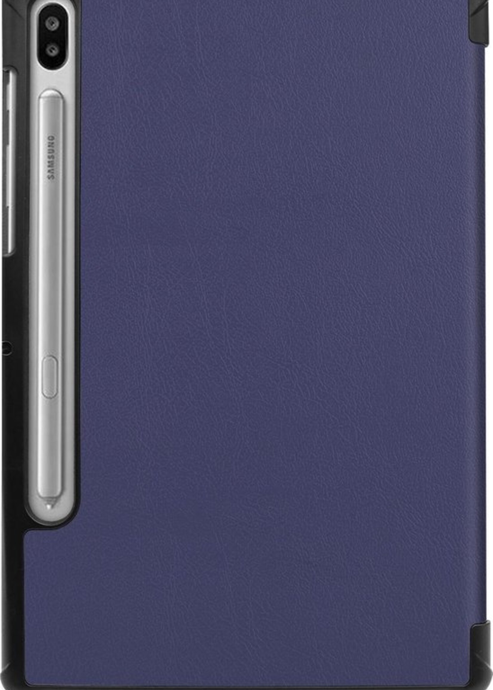 BTH Hoes Geschikt voor Samsung Galaxy Tab S6 Hoes Book Case Hoesje Trifold Cover - Hoesje Geschikt voor Samsung Tab S6 Hoesje Bookcase - Blauw
