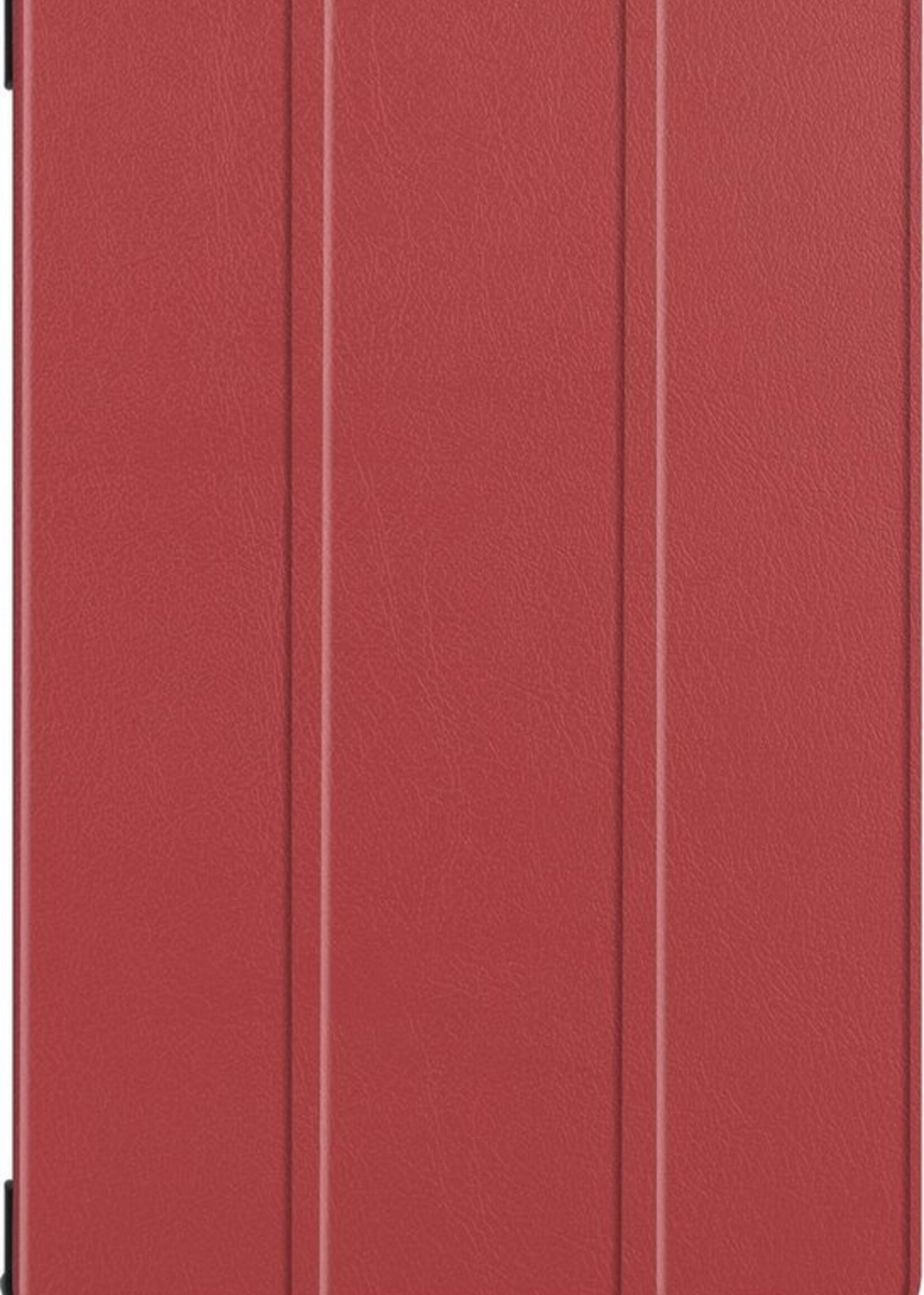 BTH Hoes Geschikt voor Samsung Galaxy Tab S6 Hoes Book Case Hoesje Trifold Cover - Hoesje Geschikt voor Samsung Tab S6 Hoesje Bookcase - Rood