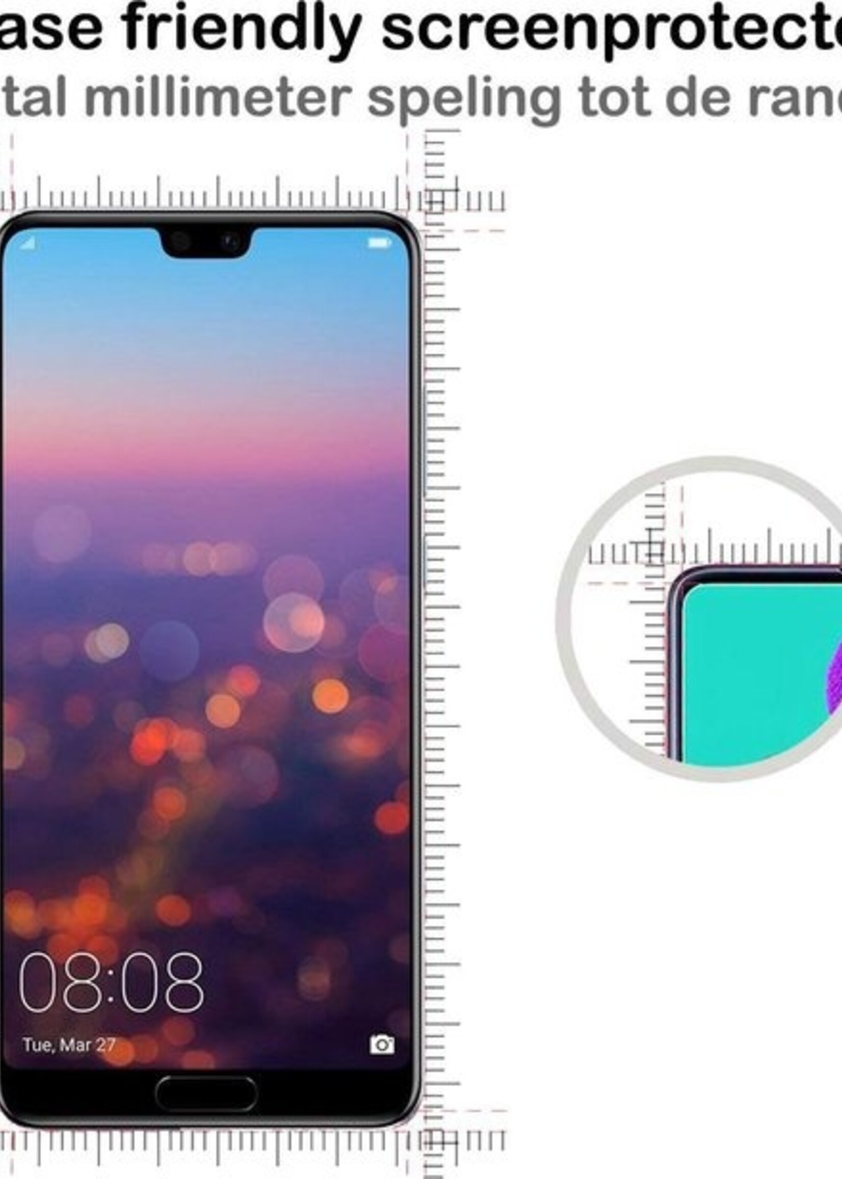 BTH Screenprotector Geschikt voor Huawei P20 Screenprotector Glas Gehard Tempered Glass - Screenprotector Geschikt voor Huawei P20 Screen Protector Screen Cover